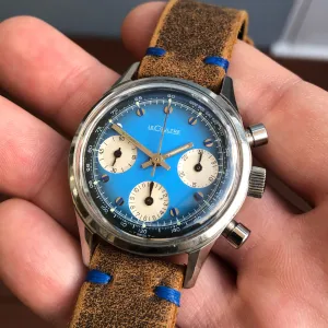 1960s Vintage LeCoultre E2644 Steel Chronograph Valjoux 72 Wristwatch