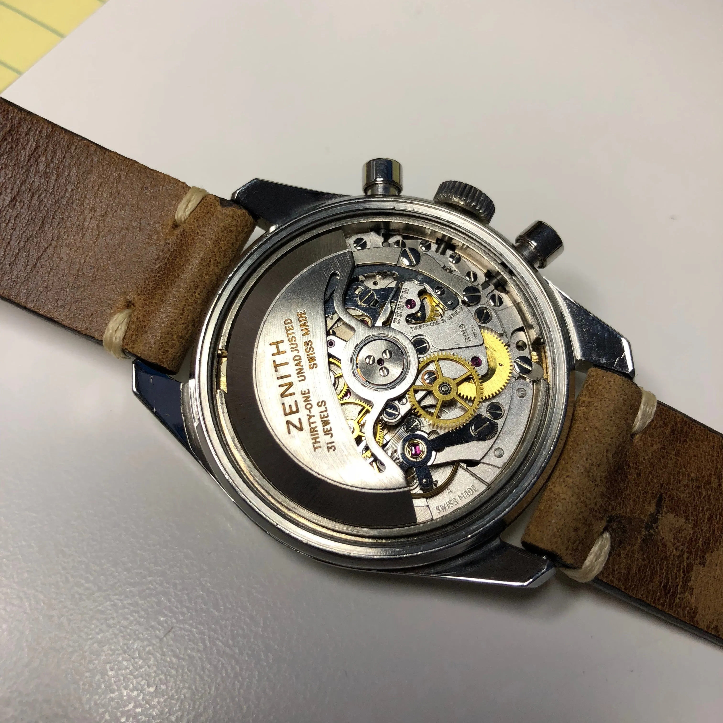 1960s Zenith El Primero A386 Steel Chronograph Automatic Gay Freres Wristwatch