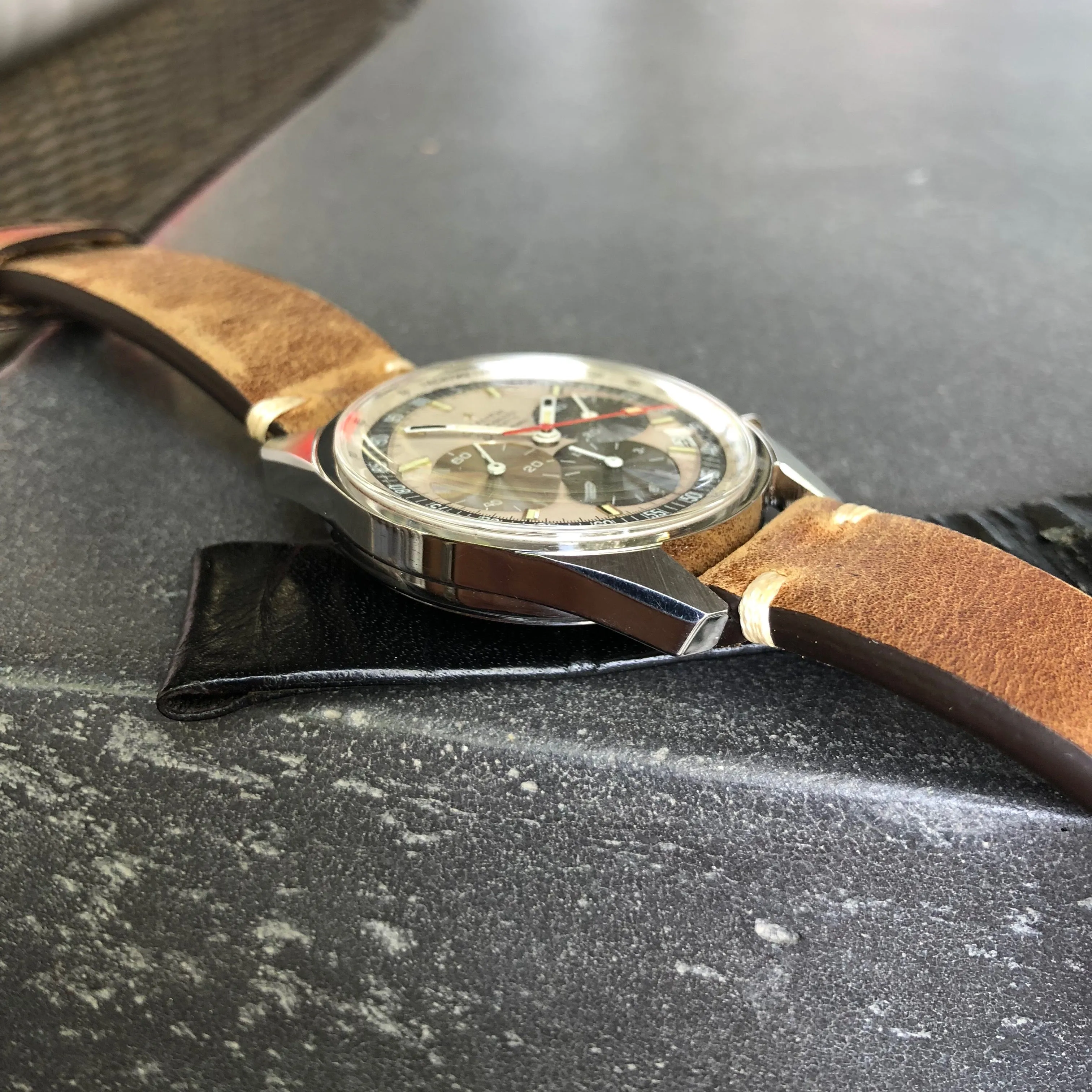 1960s Zenith El Primero A386 Steel Chronograph Automatic Gay Freres Wristwatch