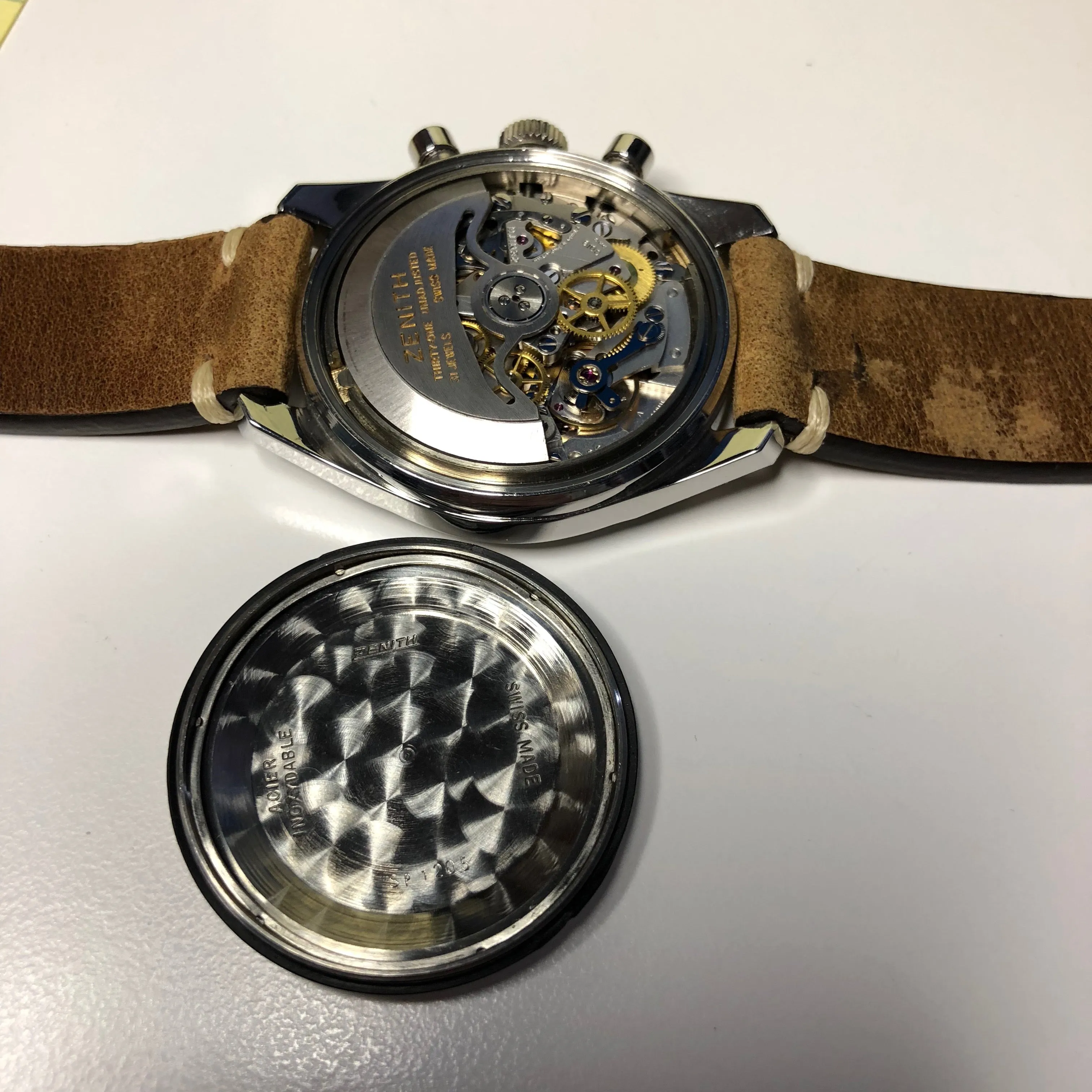 1960s Zenith El Primero A386 Steel Chronograph Automatic Gay Freres Wristwatch