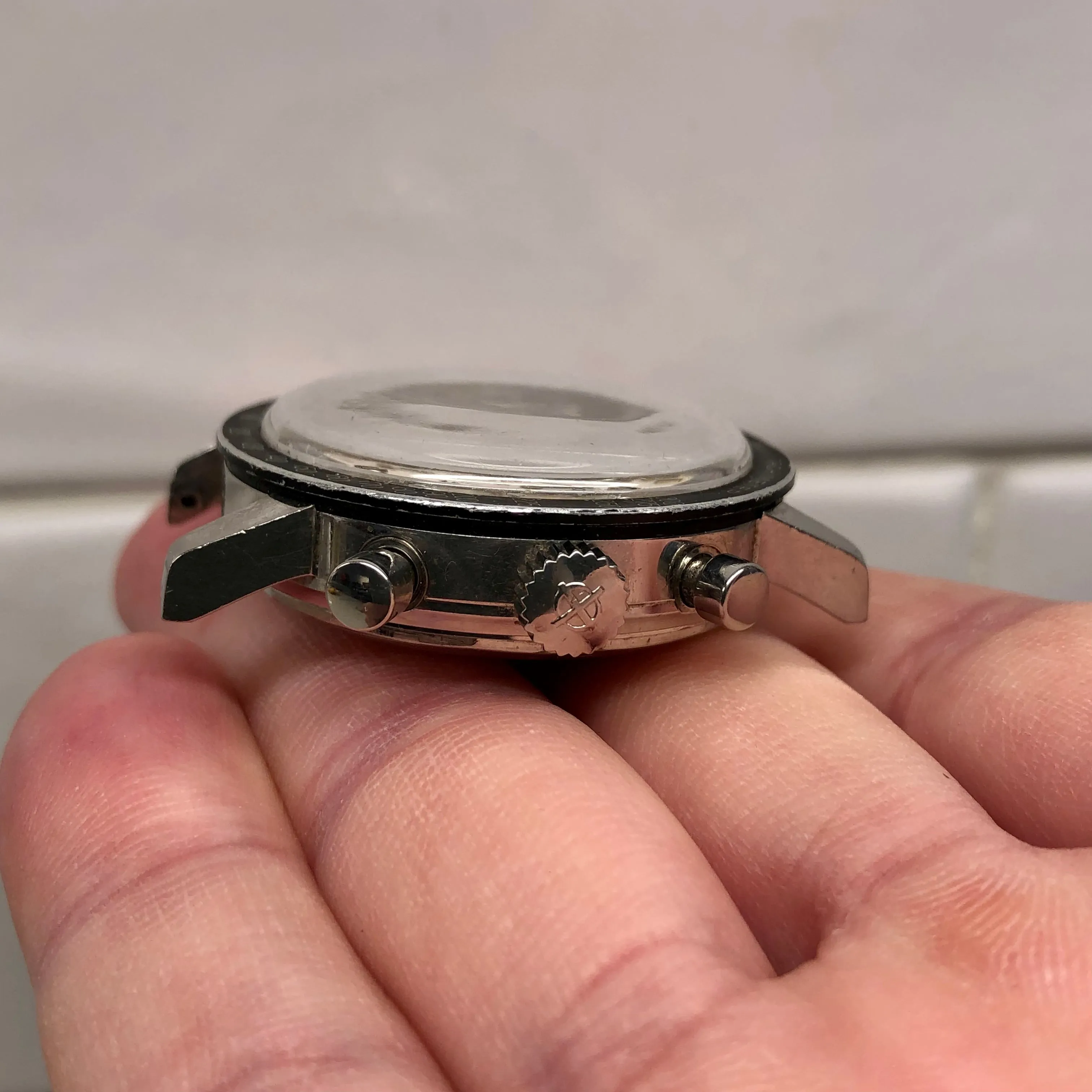 1960s Zodiac Zodiac-Chron Hermetic Steel Valjoux 72 Chronograph Wristwatch