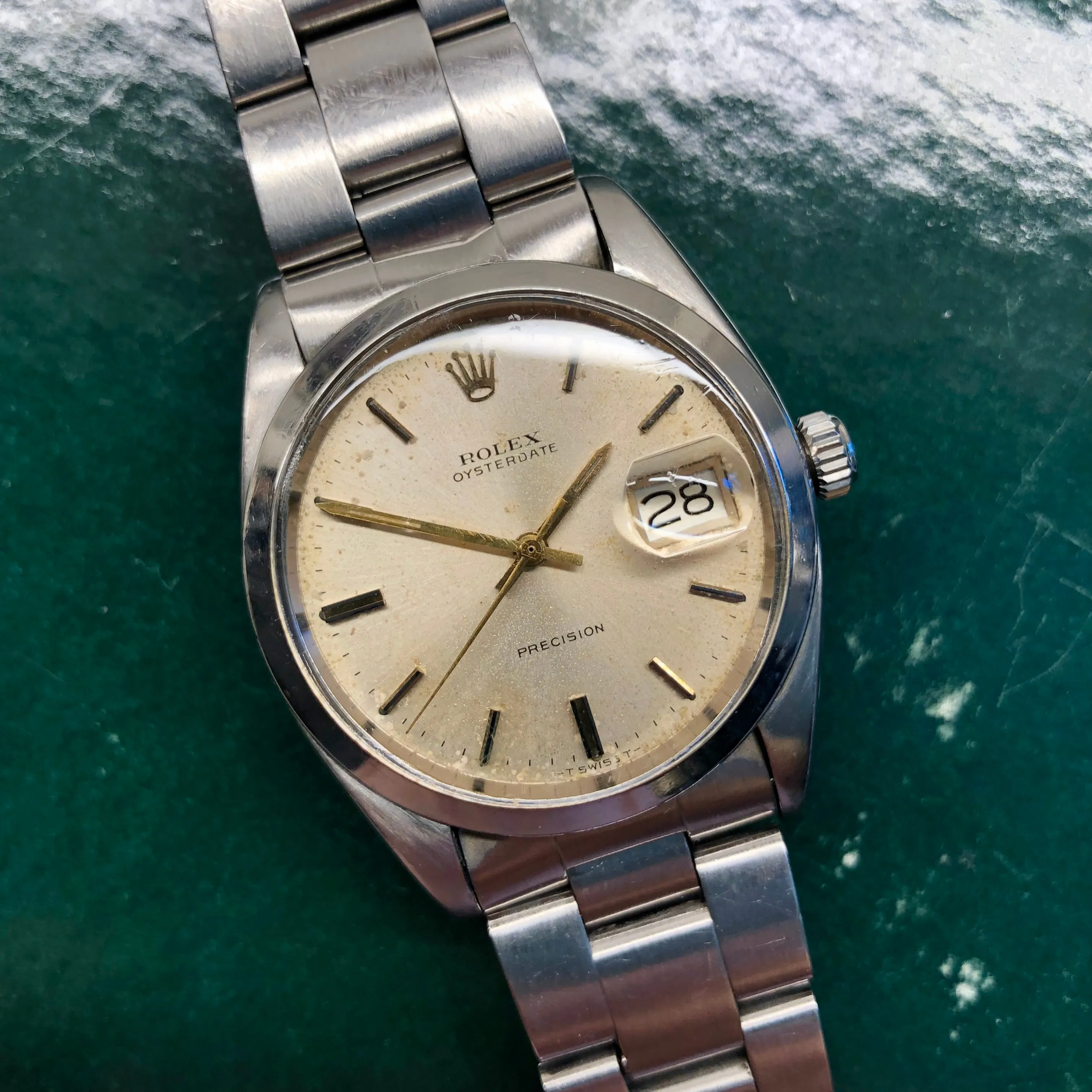 1961 Rolex Oysterdate Precision 6694 Stainless Steel Manual Wristwatch