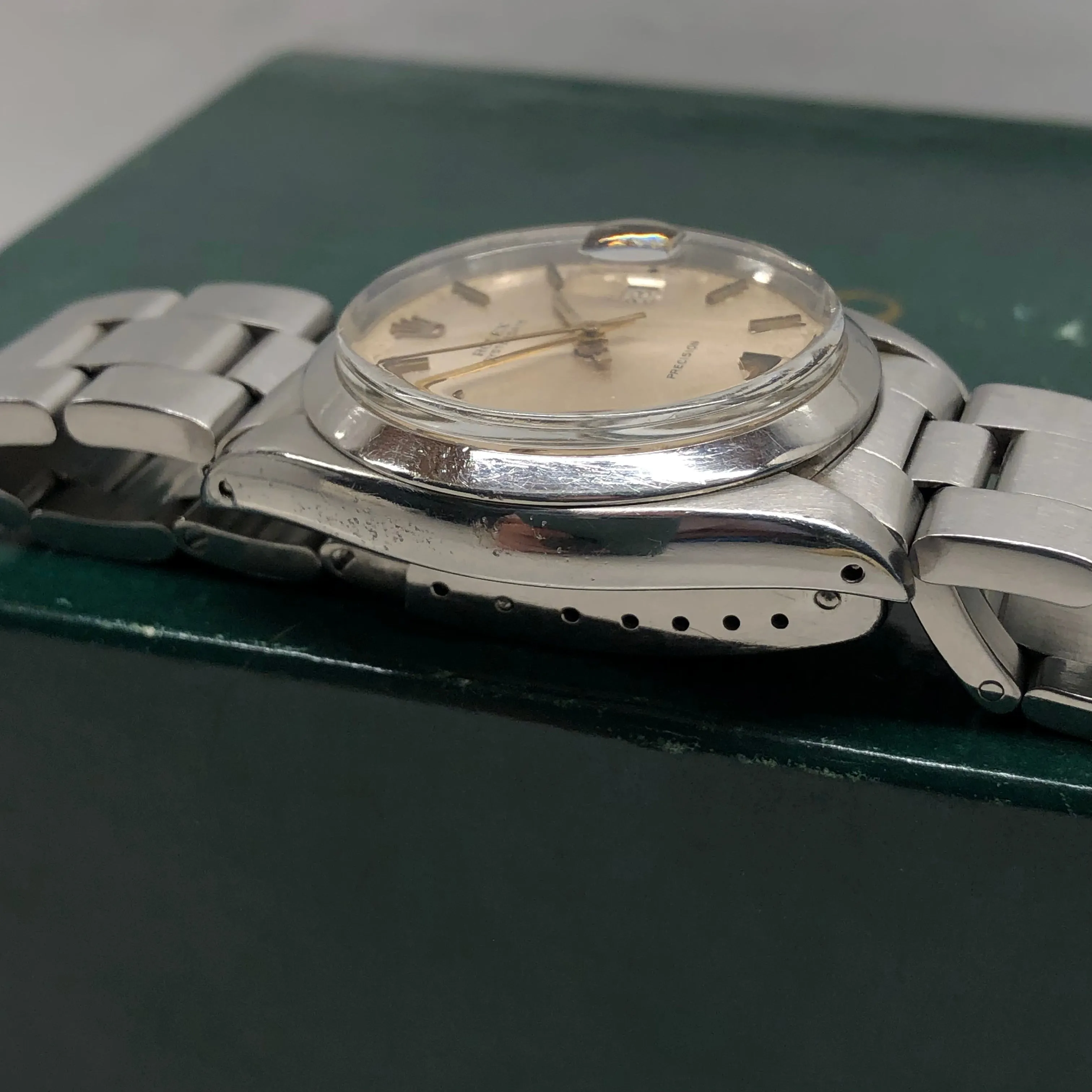 1961 Rolex Oysterdate Precision 6694 Stainless Steel Manual Wristwatch