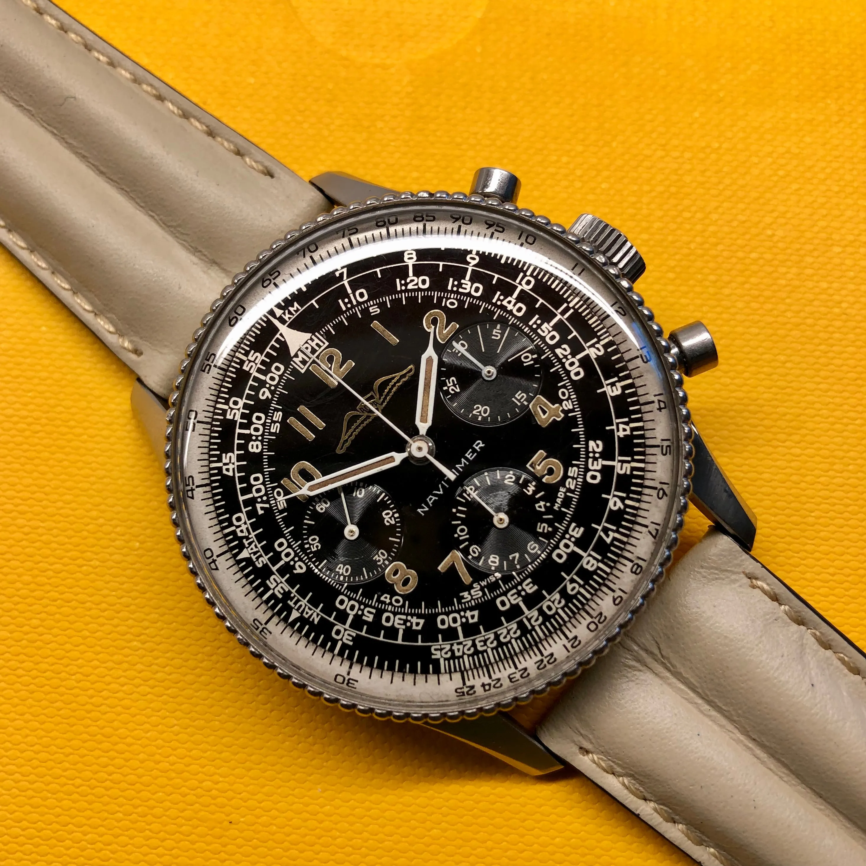 1961 Vintage Breitling Navitimer 806 Steel Venus 178 Chronograph AOPA Wristwatch