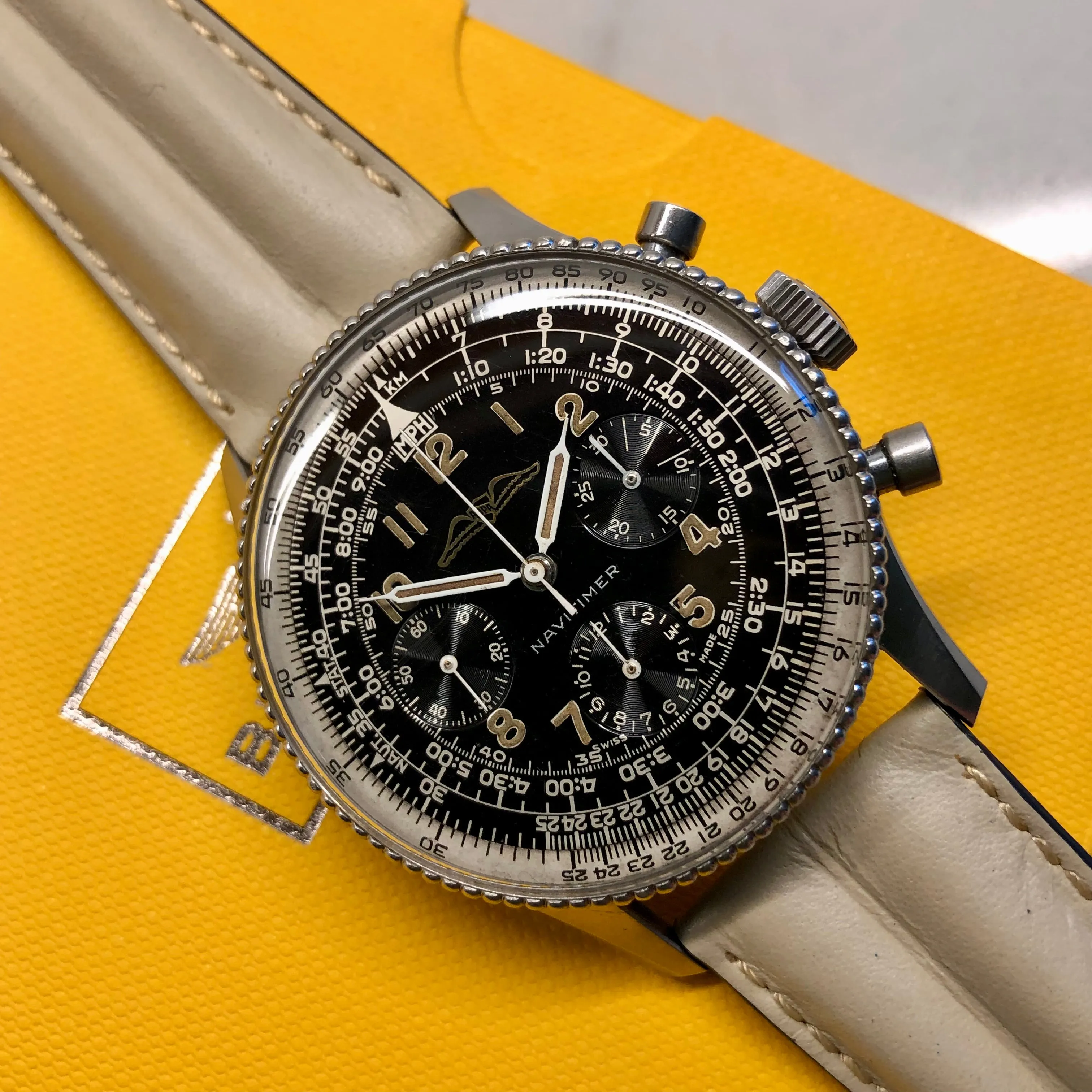 1961 Vintage Breitling Navitimer 806 Steel Venus 178 Chronograph AOPA Wristwatch