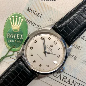 1964 Rolex Air King Precision 5500 Stainless Steel Arabic Dial Automatic Wristwatch