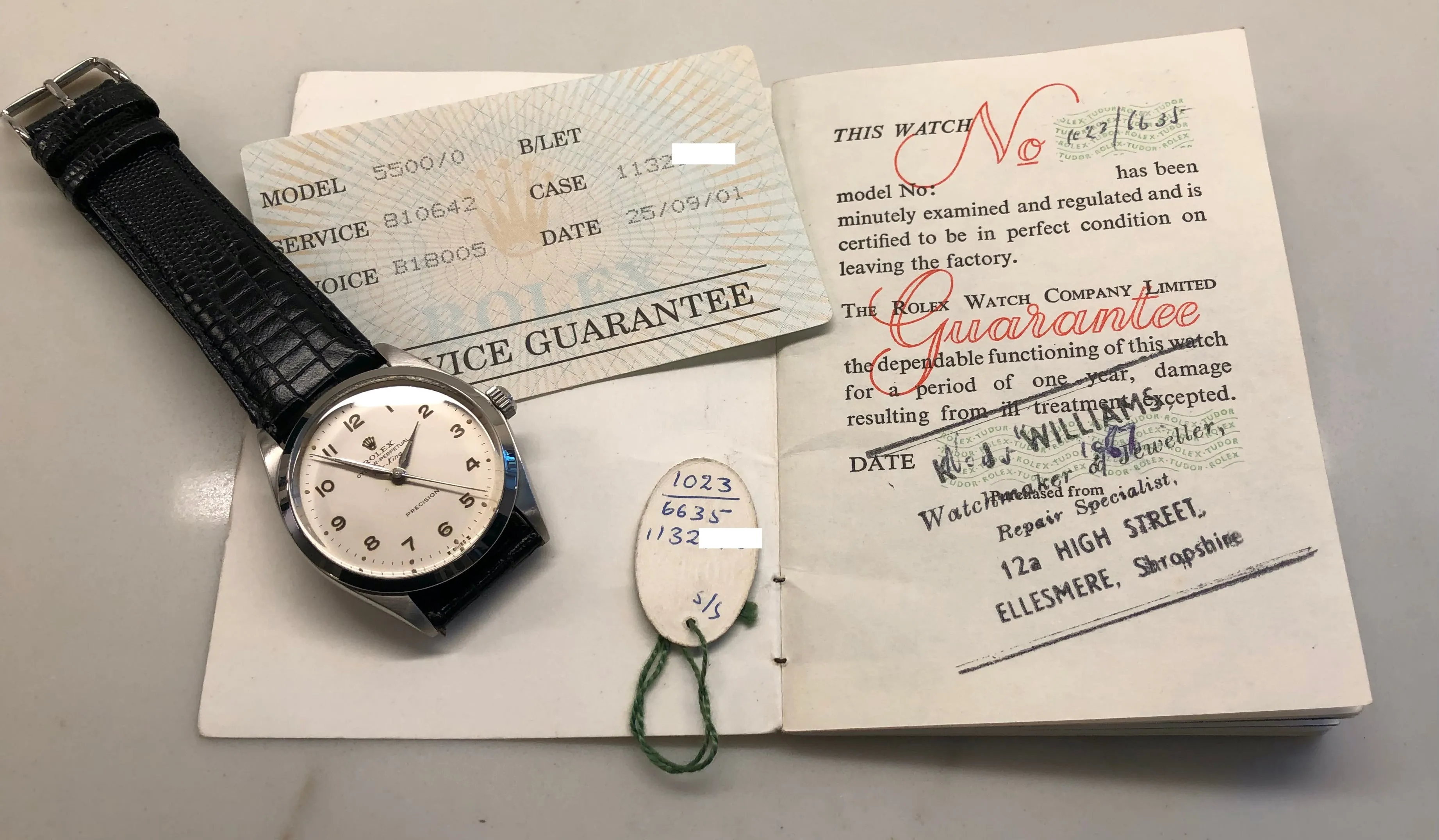 1964 Rolex Air King Precision 5500 Stainless Steel Arabic Dial Automatic Wristwatch