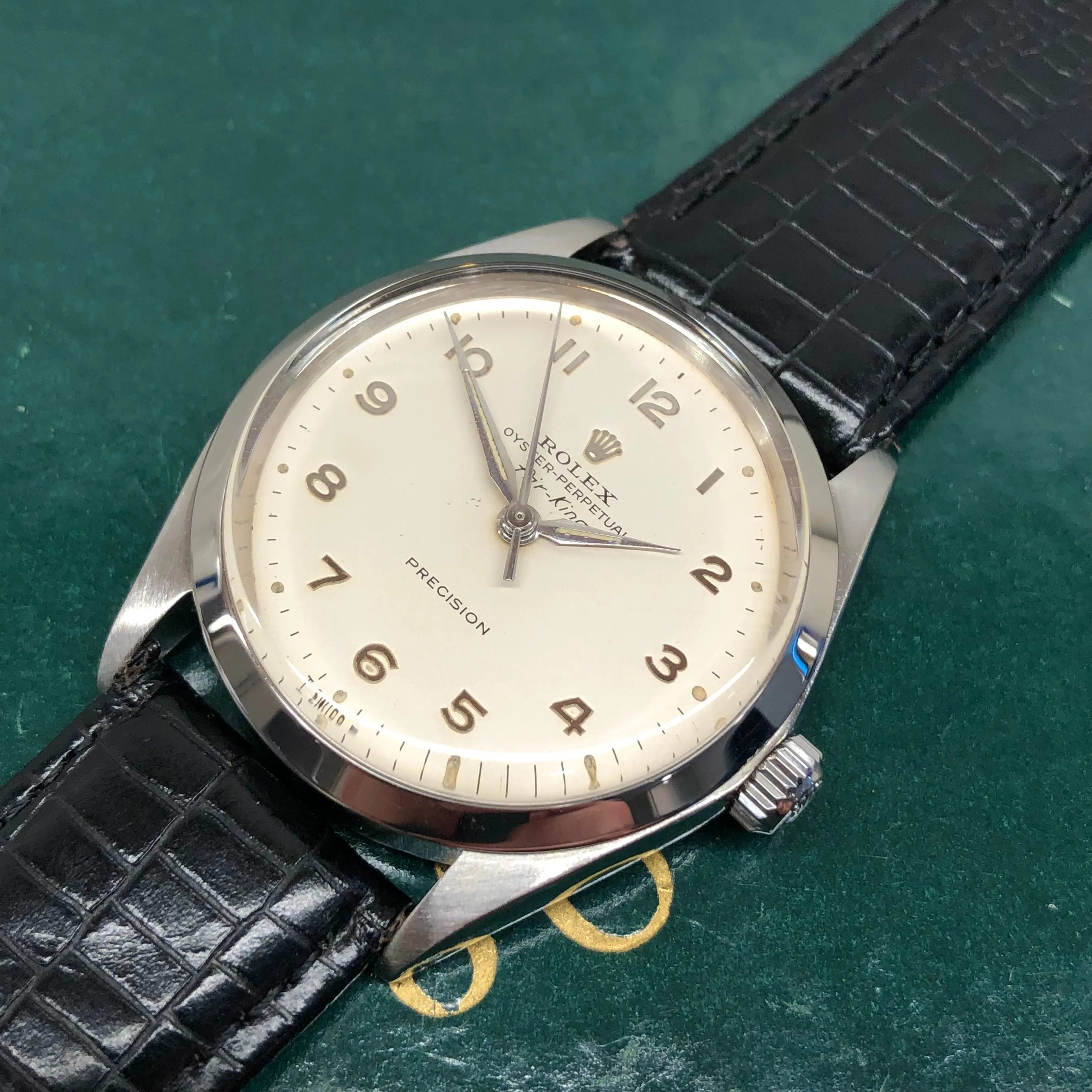 1964 Rolex Air King Precision 5500 Stainless Steel Arabic Dial Automatic Wristwatch