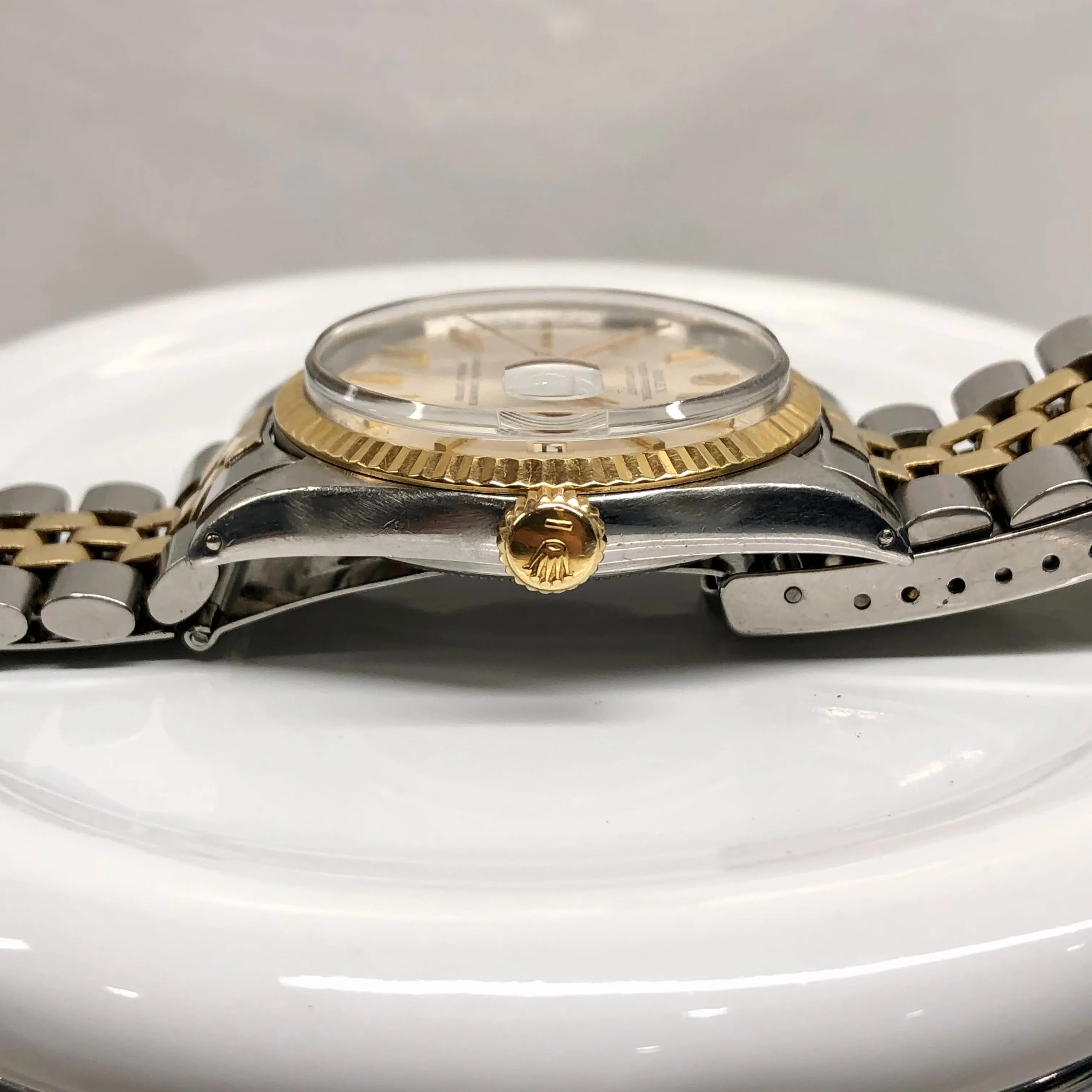 1964 Rolex Datejust 1601 Silver Two Tone Big Logo Jubilee Sword Hands Automatic Wristwatch