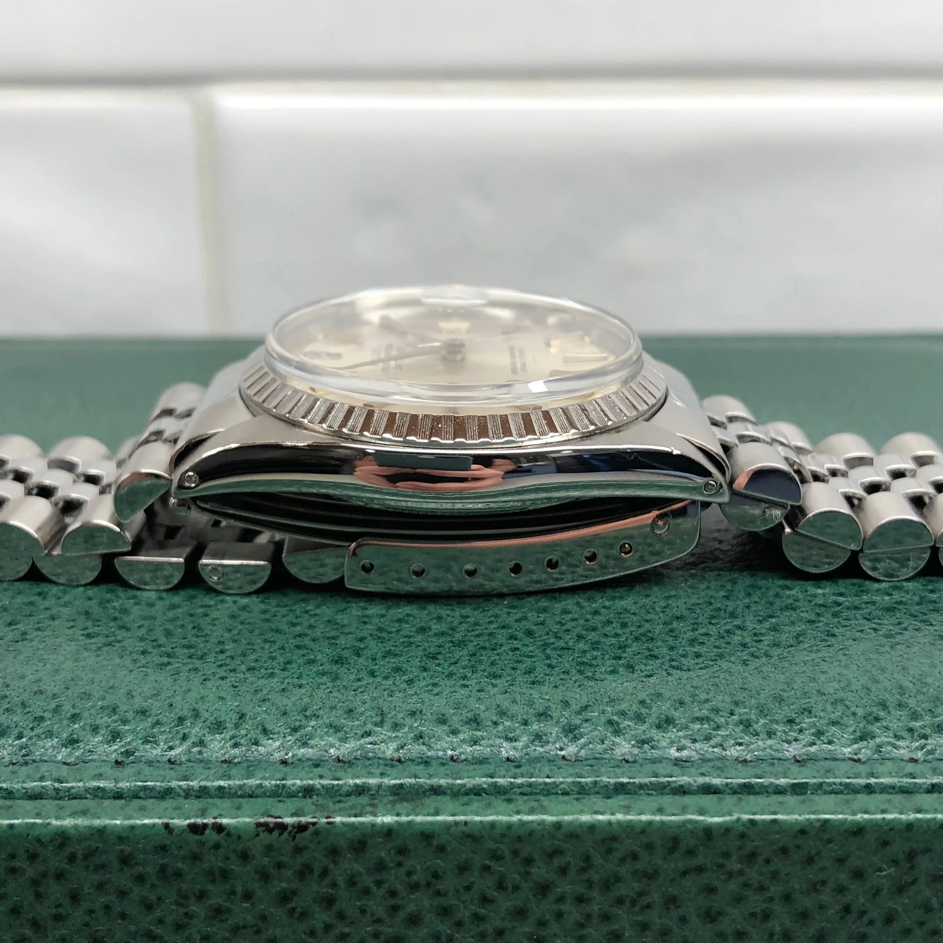 1964 Rolex Datejust 1603 Underline Dial Steel Engine Turned Jubilee Automatic Wristwatch
