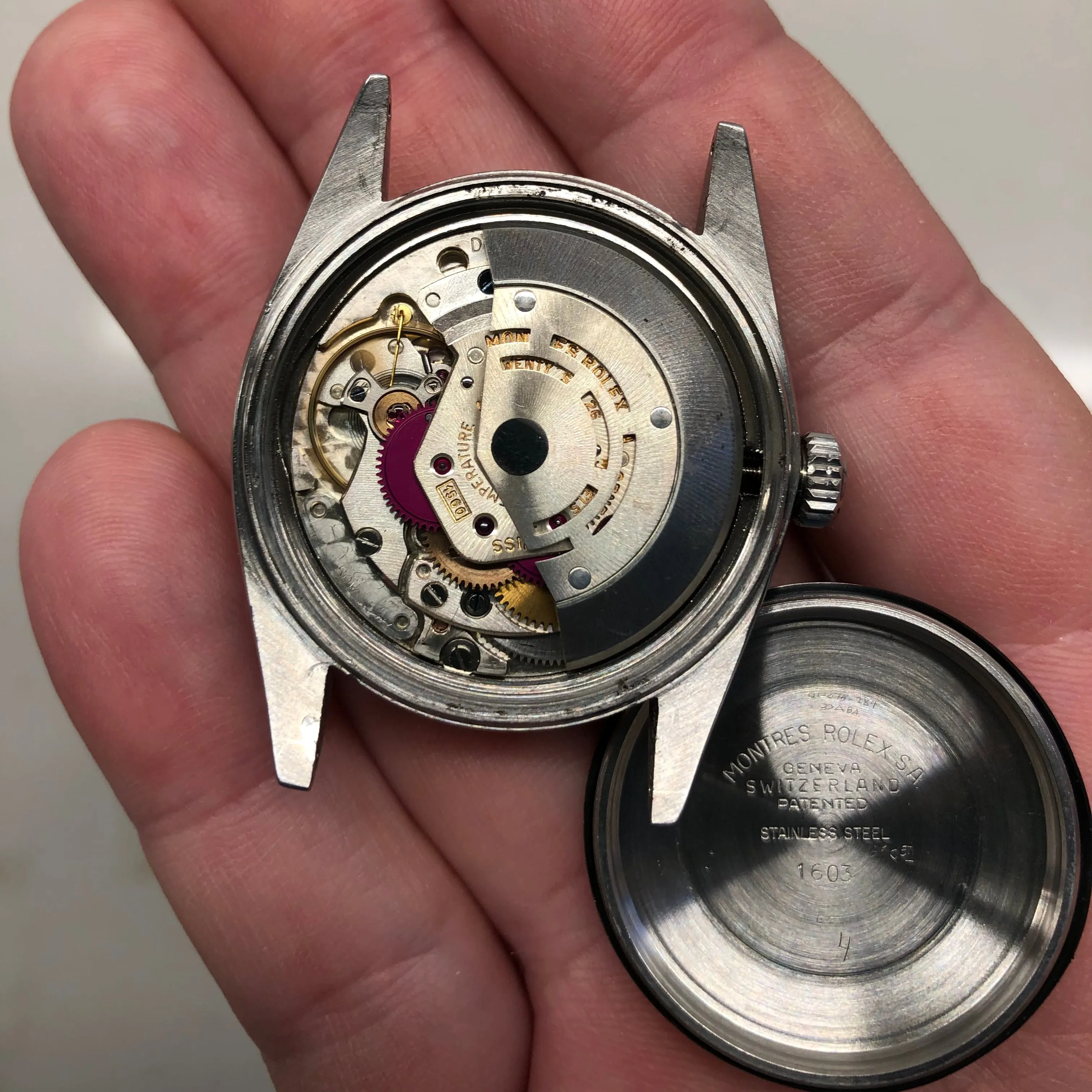 1964 Rolex Datejust 1603 Underline Dial Steel Engine Turned Jubilee Automatic Wristwatch