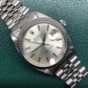 1964 Rolex Datejust 1603 Underline Dial Steel Engine Turned Jubilee Automatic Wristwatch