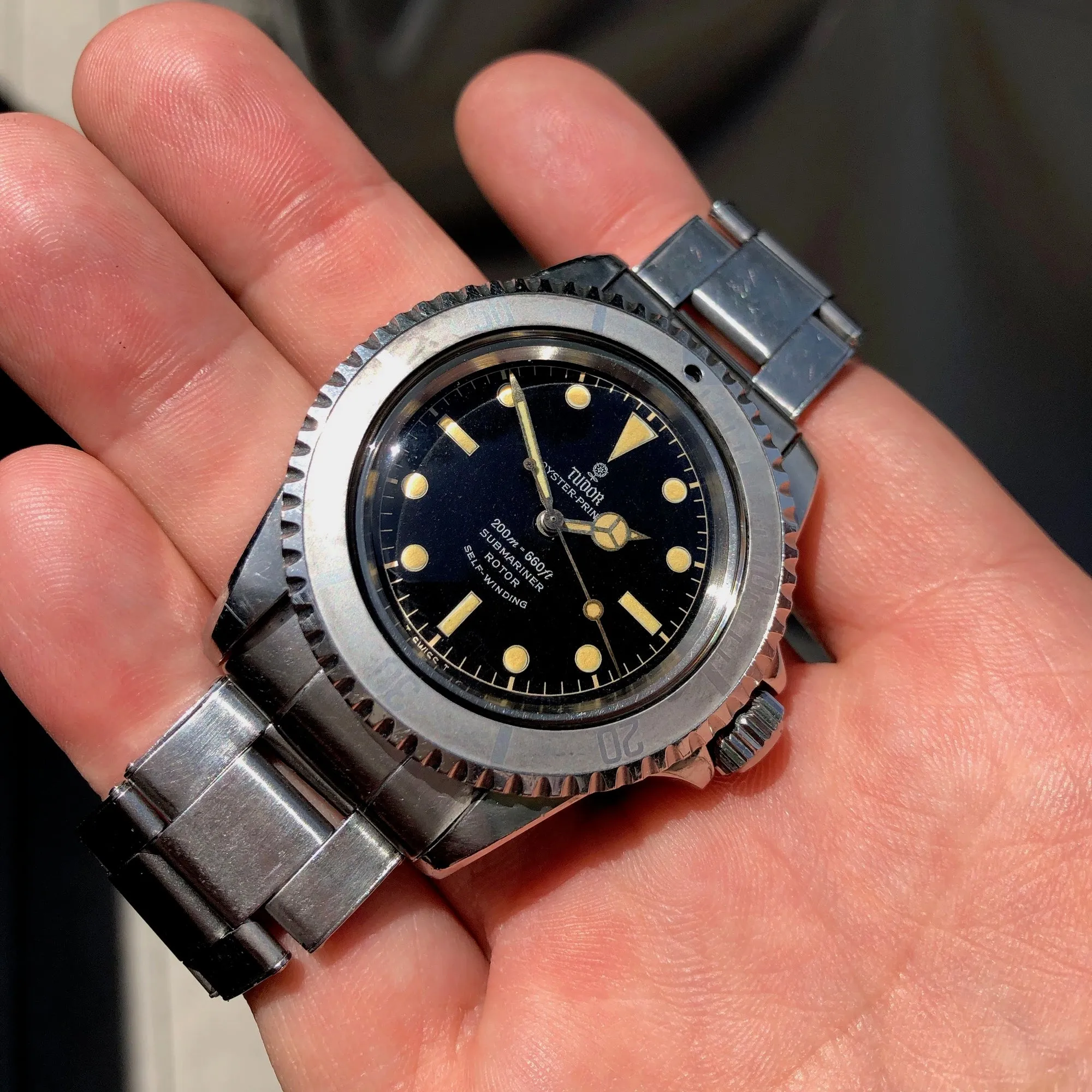 1964 Tudor Submariner 7928 Gilt Chapter Ring Oyster Prince Ghost Bezel Unpolished Wristwatch