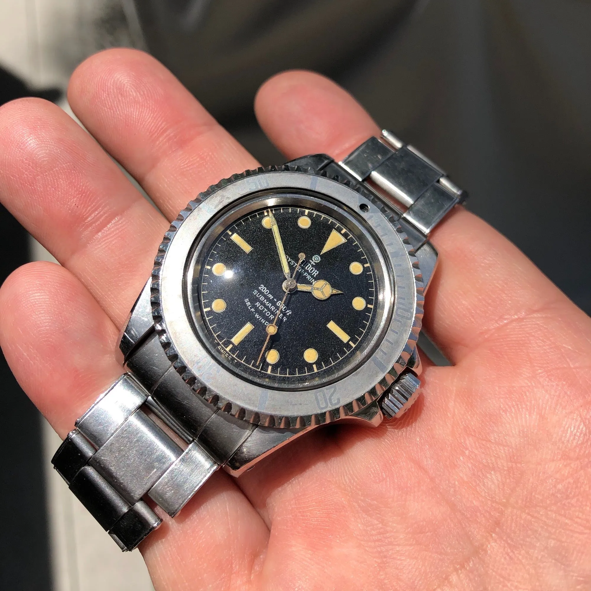 1964 Tudor Submariner 7928 Gilt Chapter Ring Oyster Prince Ghost Bezel Unpolished Wristwatch