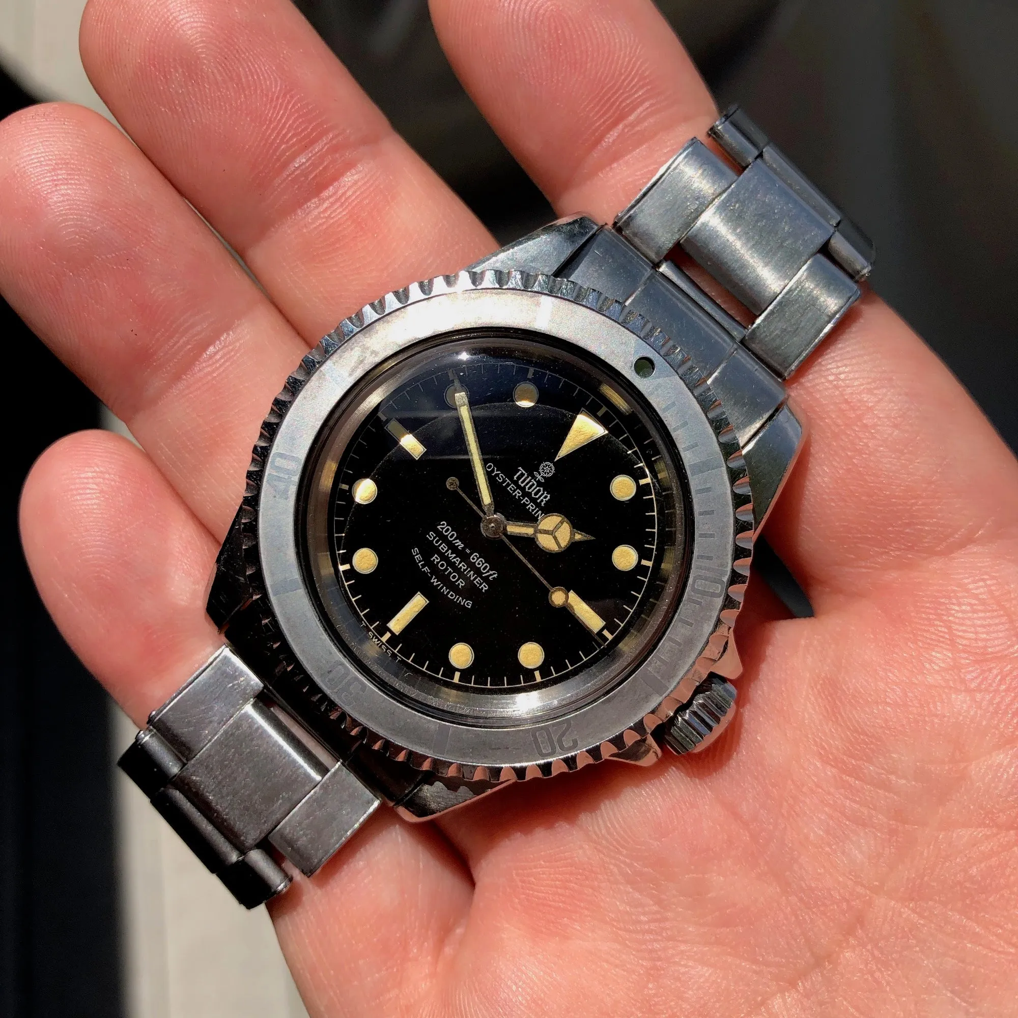 1964 Tudor Submariner 7928 Gilt Chapter Ring Oyster Prince Ghost Bezel Unpolished Wristwatch