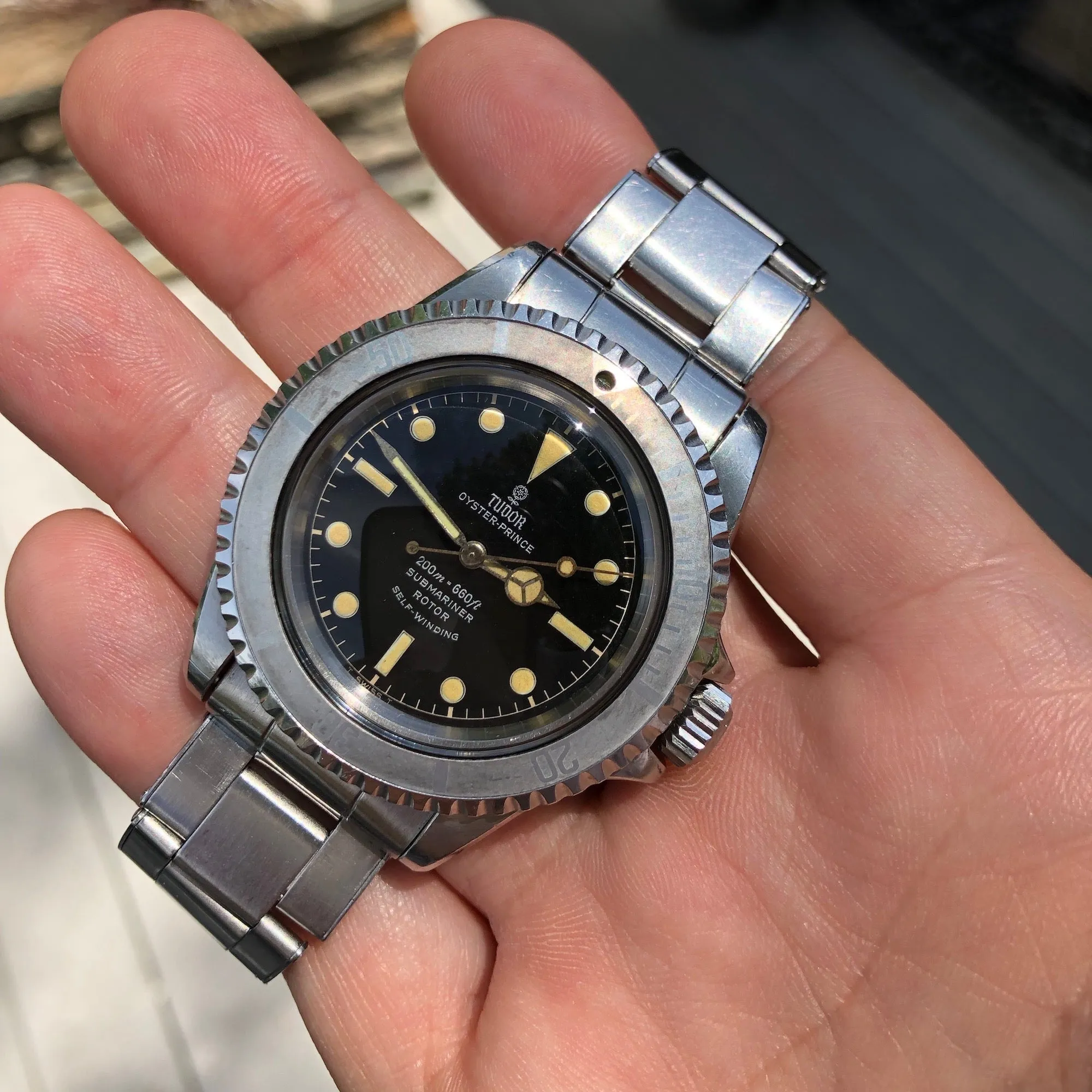 1964 Tudor Submariner 7928 Gilt Chapter Ring Oyster Prince Ghost Bezel Unpolished Wristwatch