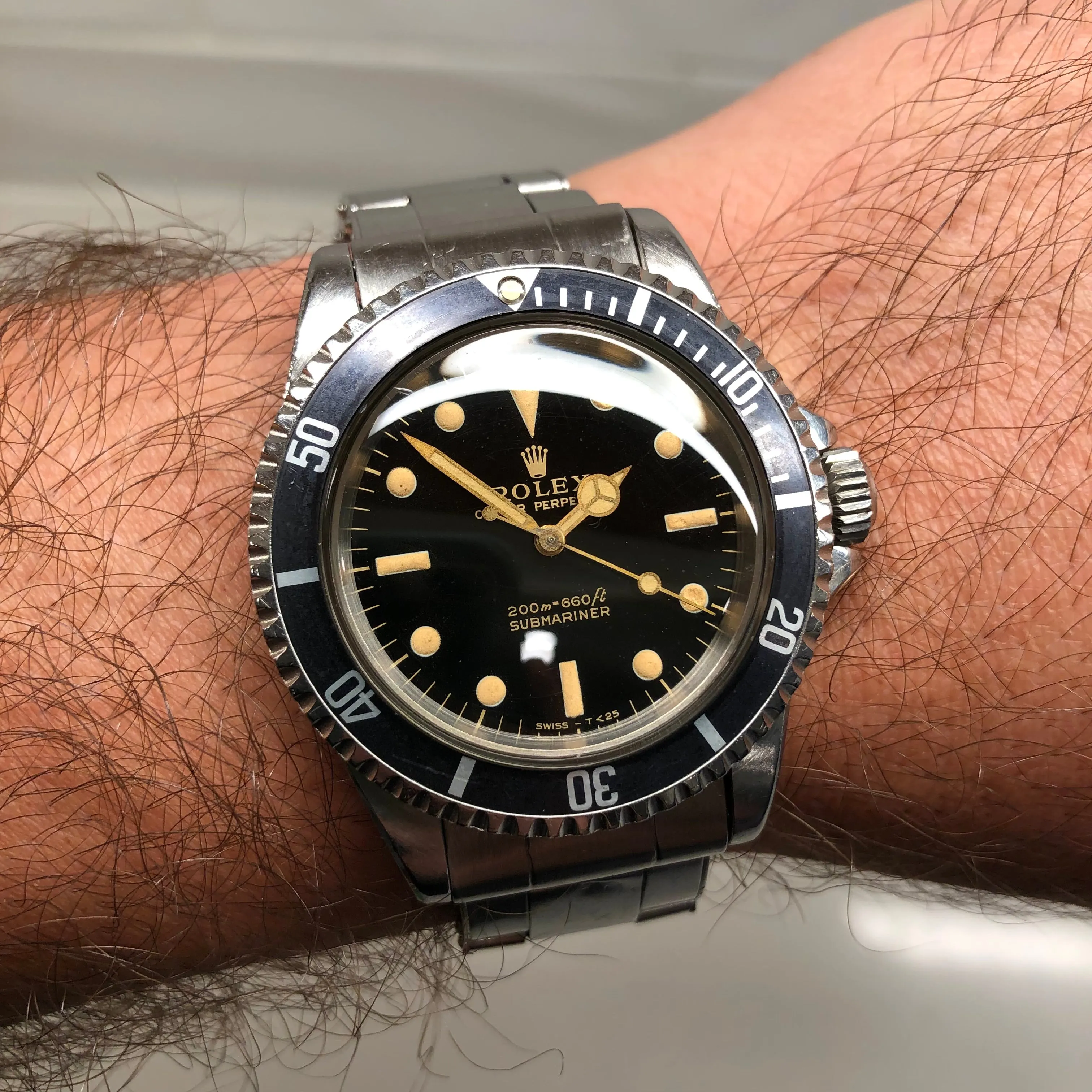 1965 Rolex Submariner 5513 Gilt Dial Meters First Long 5 Insert Stainless Steel Automatic Wristwatch