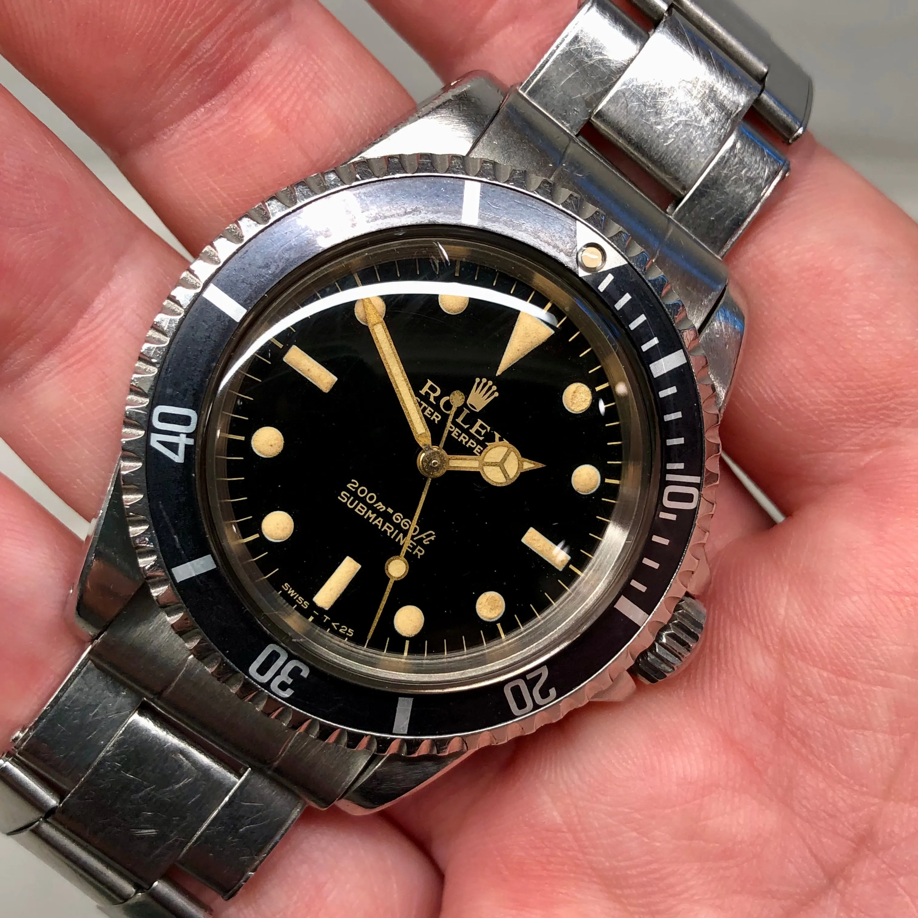 1965 Rolex Submariner 5513 Gilt Dial Meters First Long 5 Insert Stainless Steel Automatic Wristwatch