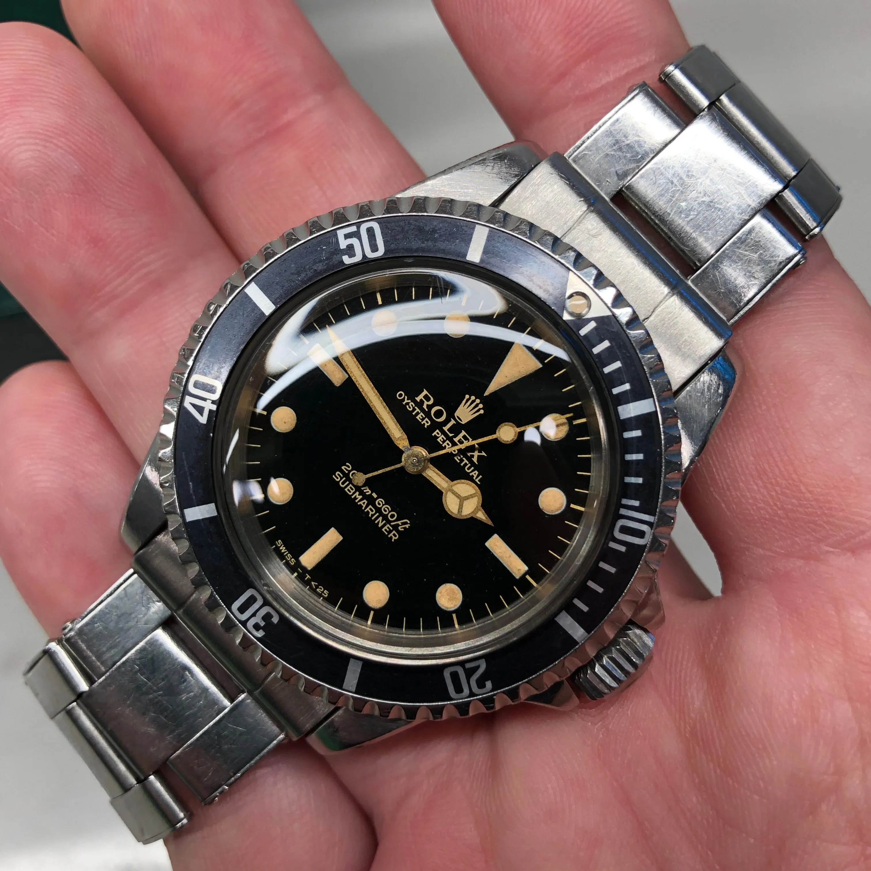 1965 Rolex Submariner 5513 Gilt Dial Meters First Long 5 Insert Stainless Steel Automatic Wristwatch