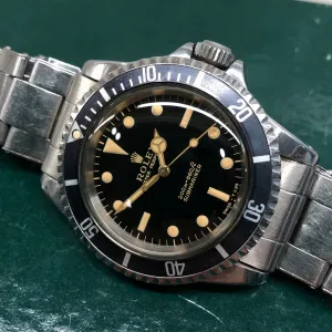 1965 Rolex Submariner 5513 Gilt Dial Meters First Long 5 Insert Stainless Steel Automatic Wristwatch