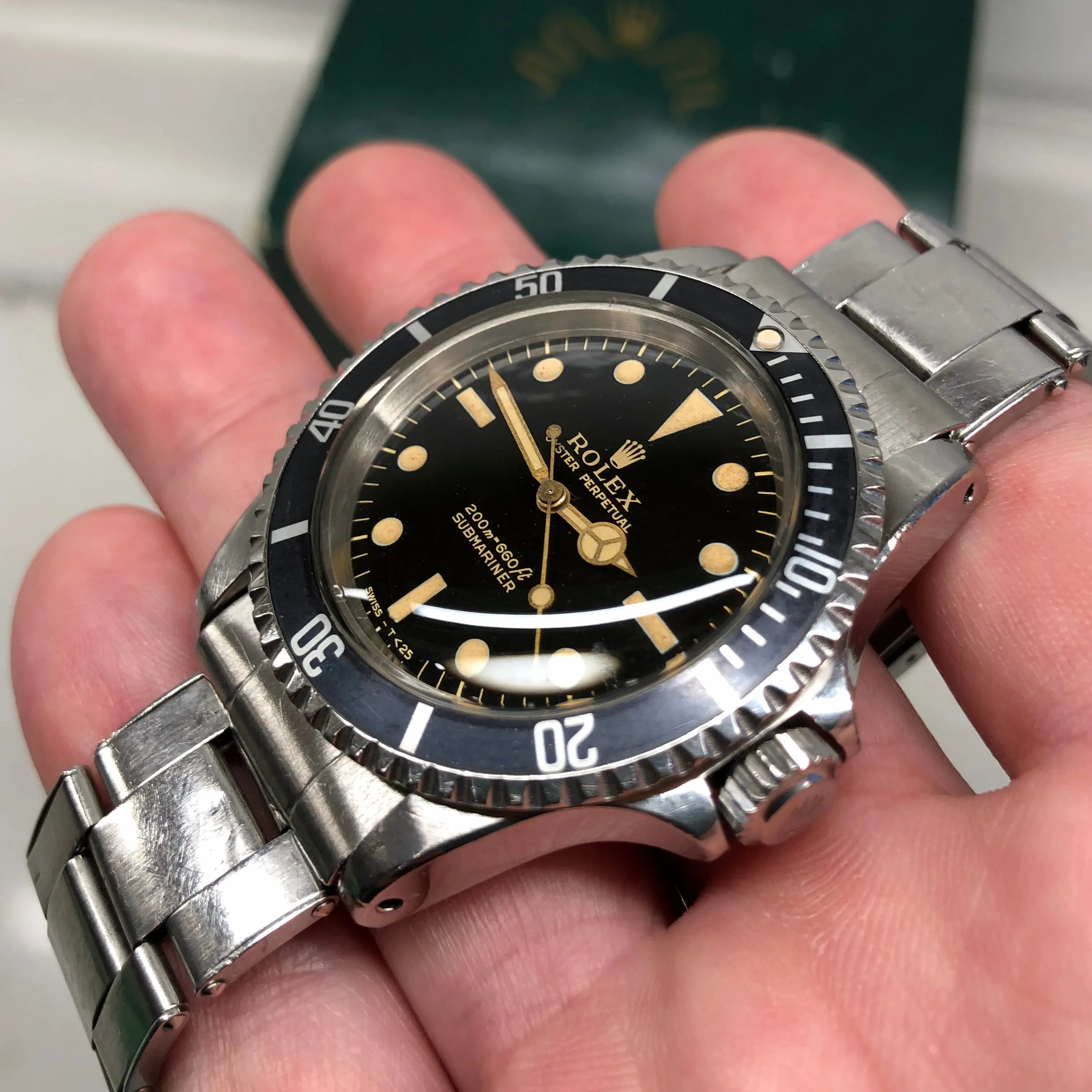 1965 Rolex Submariner 5513 Gilt Dial Meters First Long 5 Insert Stainless Steel Automatic Wristwatch