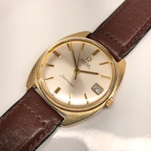 1966 Omega Seamaster 6736 14K Yellow Gold Caliber 563 Date Automatic Wristwatch