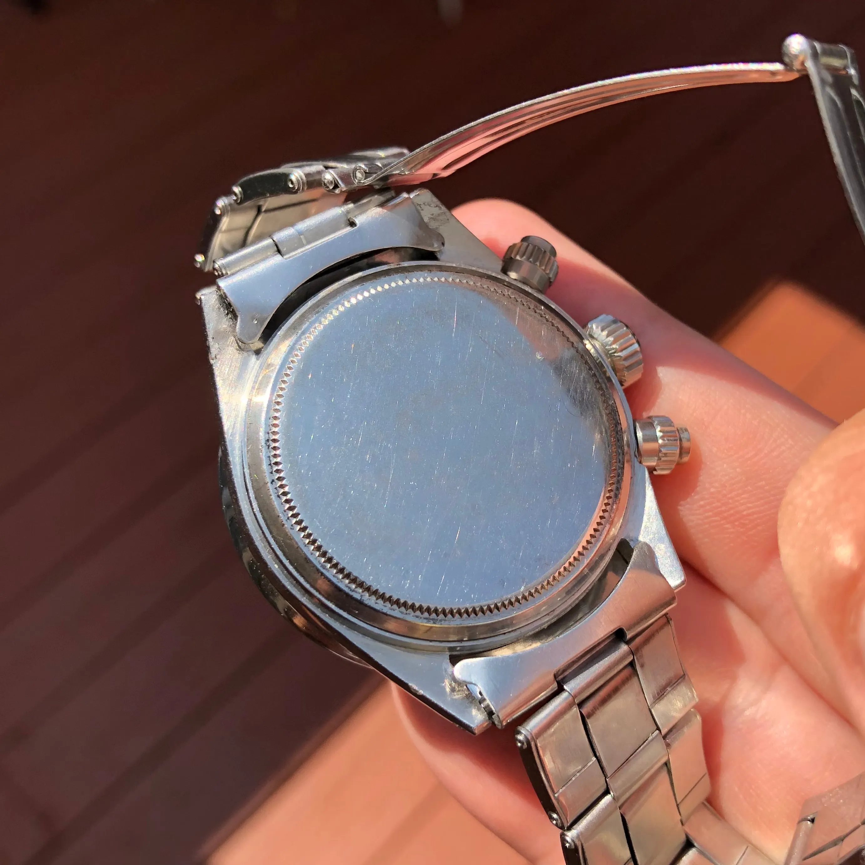 1966 Rolex Daytona 6240 Cosmograph Silver Steel Oyster Chronograph Wristwatch