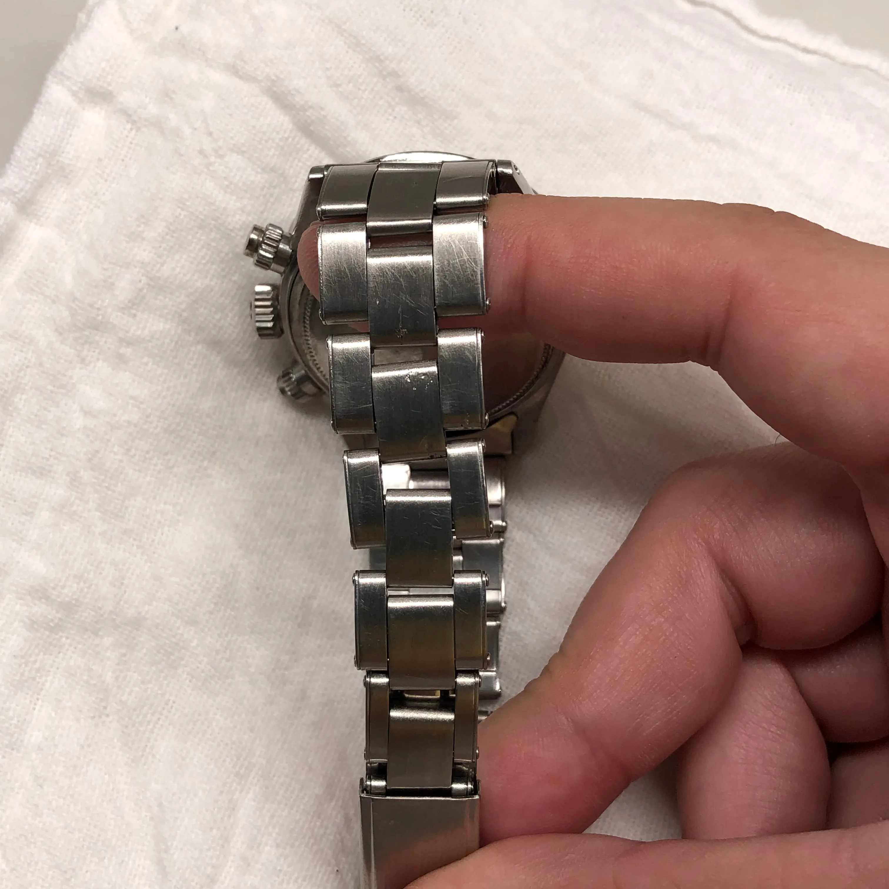 1966 Rolex Daytona 6240 Cosmograph Silver Steel Oyster Chronograph Wristwatch