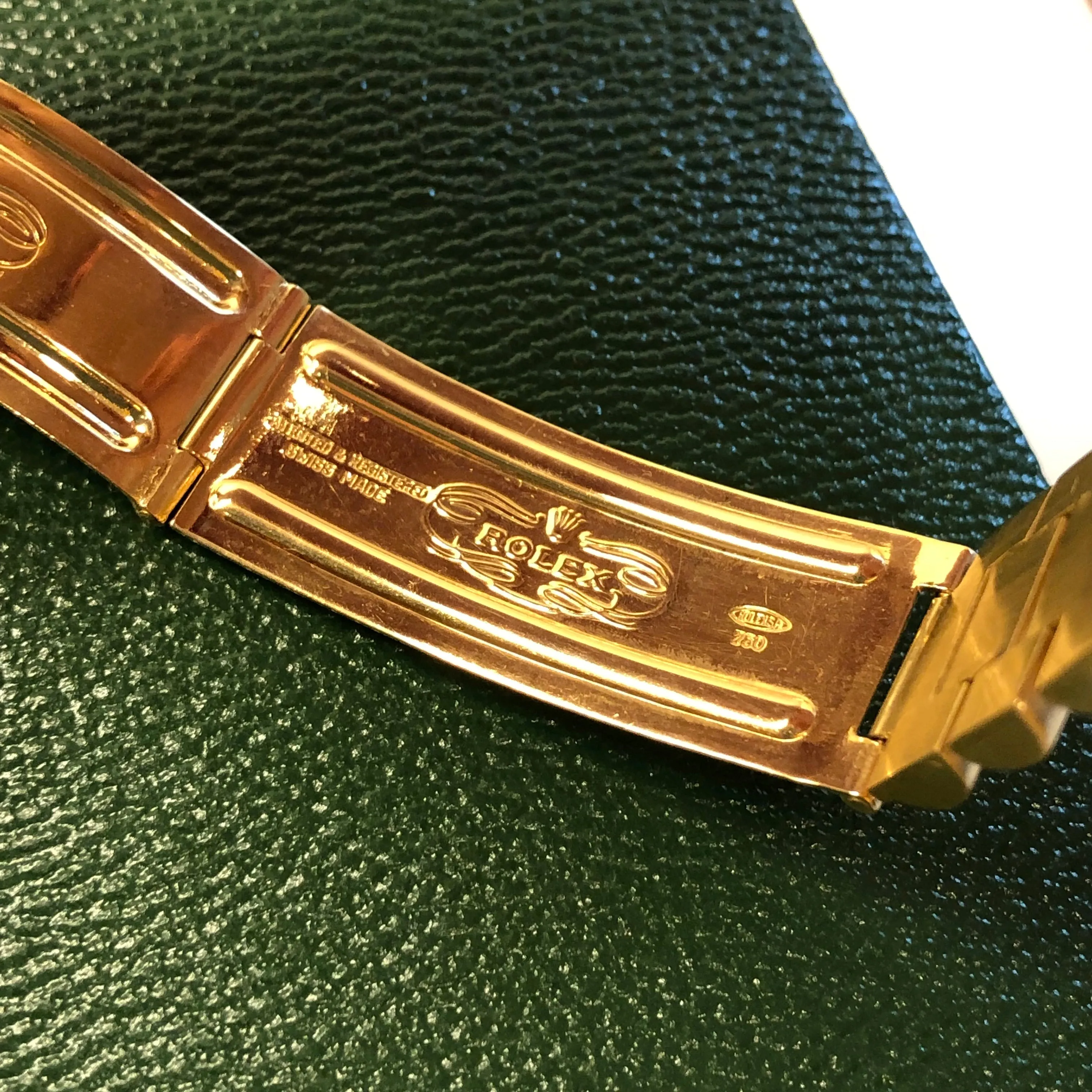 1966 Rolex President 1803 Day Date Yellow Gold Silver Tritium Pie Pan Wristwatch