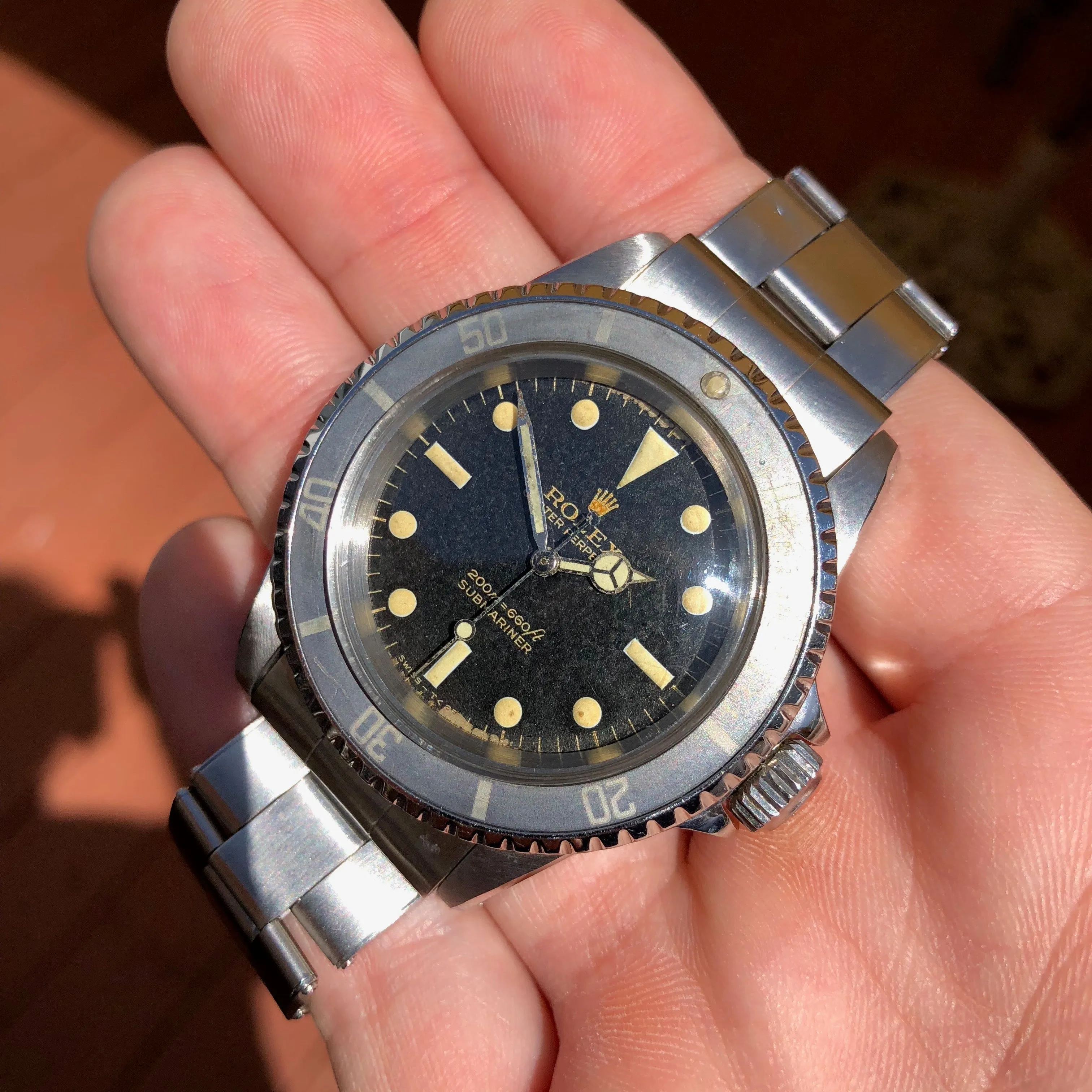 1966 Rolex Submariner 5513 Gilt Meters First Bart Simpson Wristwatch