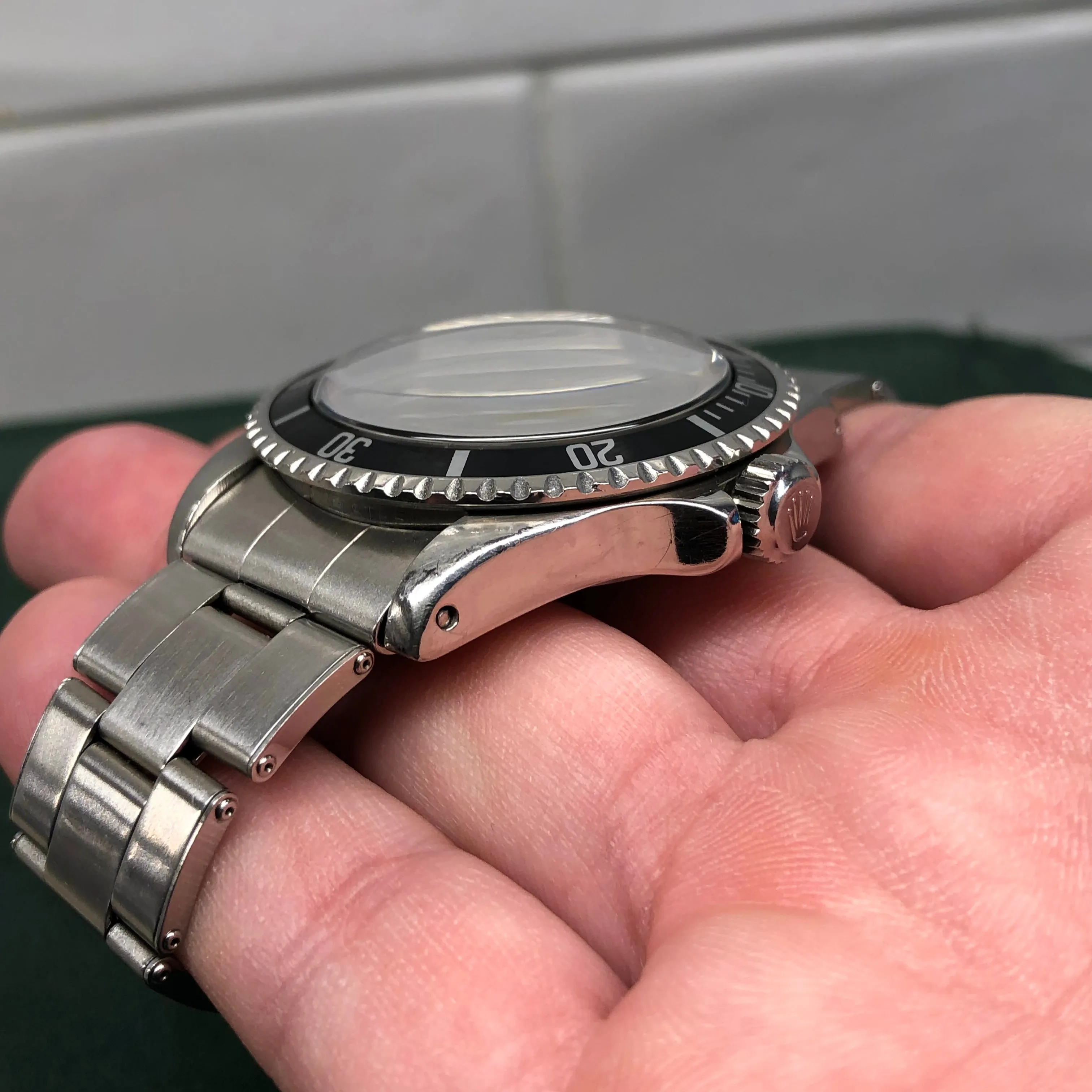 1966 Rolex Submariner 5513 Meters First Gilt Glossy Fat Font Wristwatch