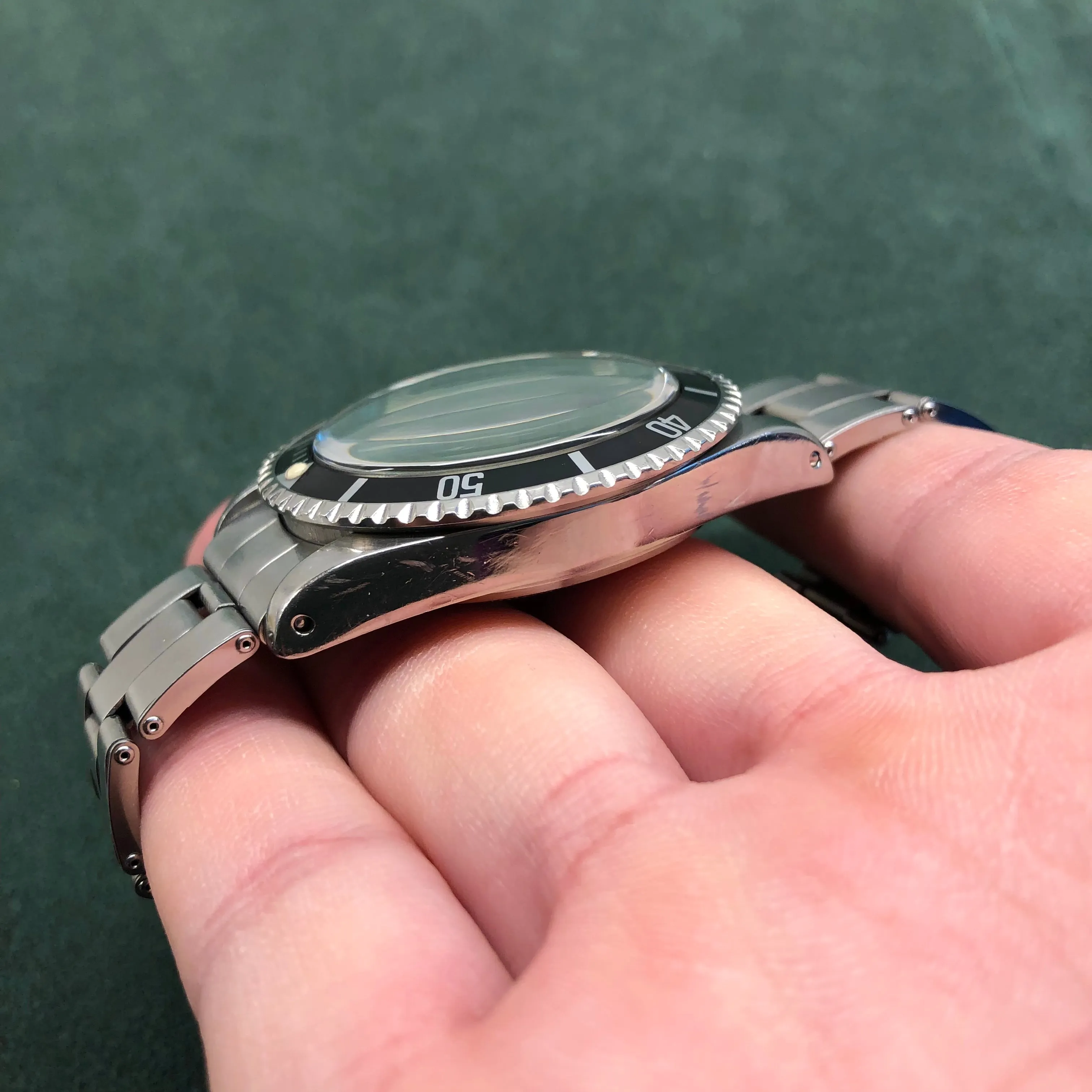 1966 Rolex Submariner 5513 Meters First Gilt Glossy Fat Font Wristwatch