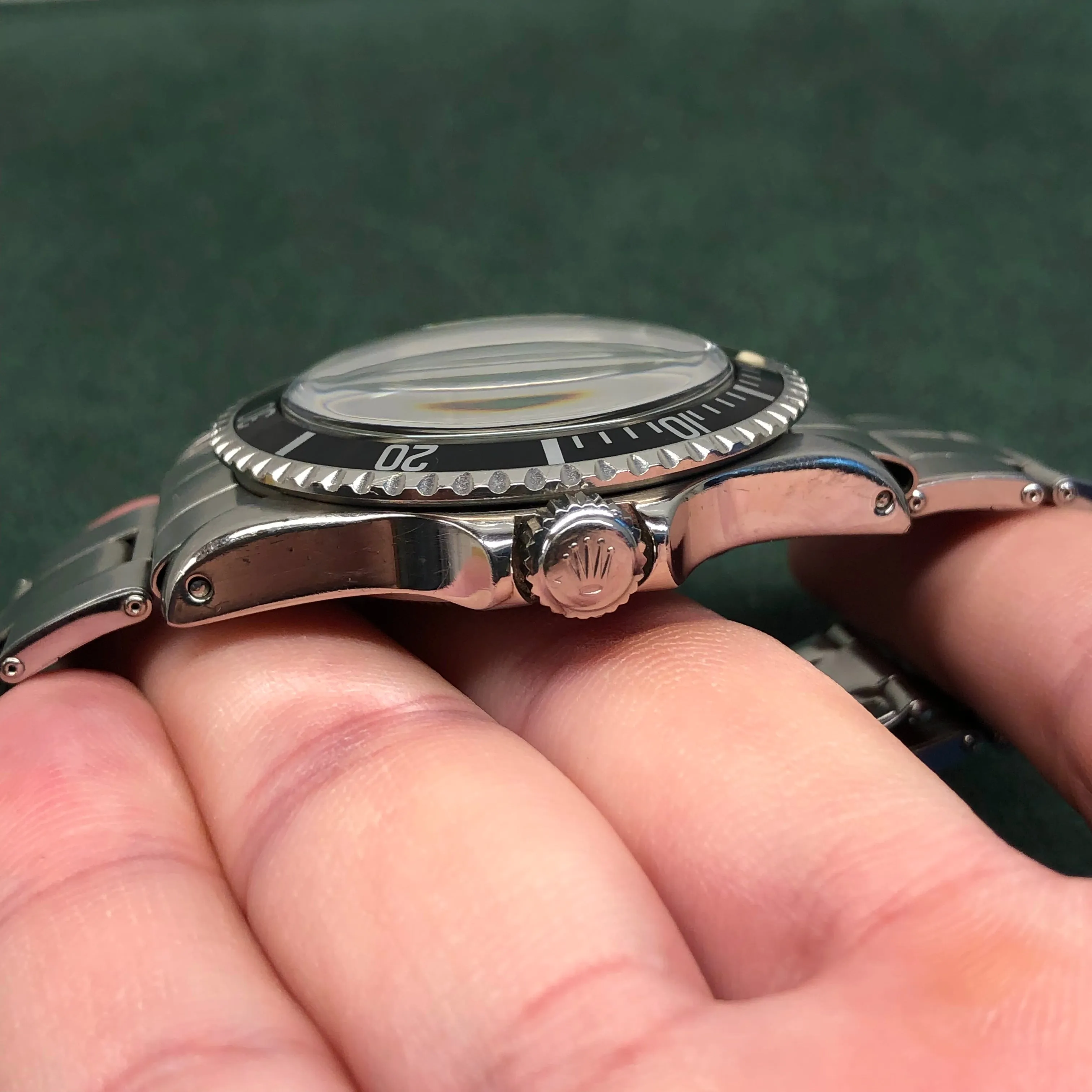 1966 Rolex Submariner 5513 Meters First Gilt Glossy Fat Font Wristwatch