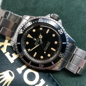 1966 Rolex Submariner 5513 Meters First Gilt Glossy Fat Font Wristwatch