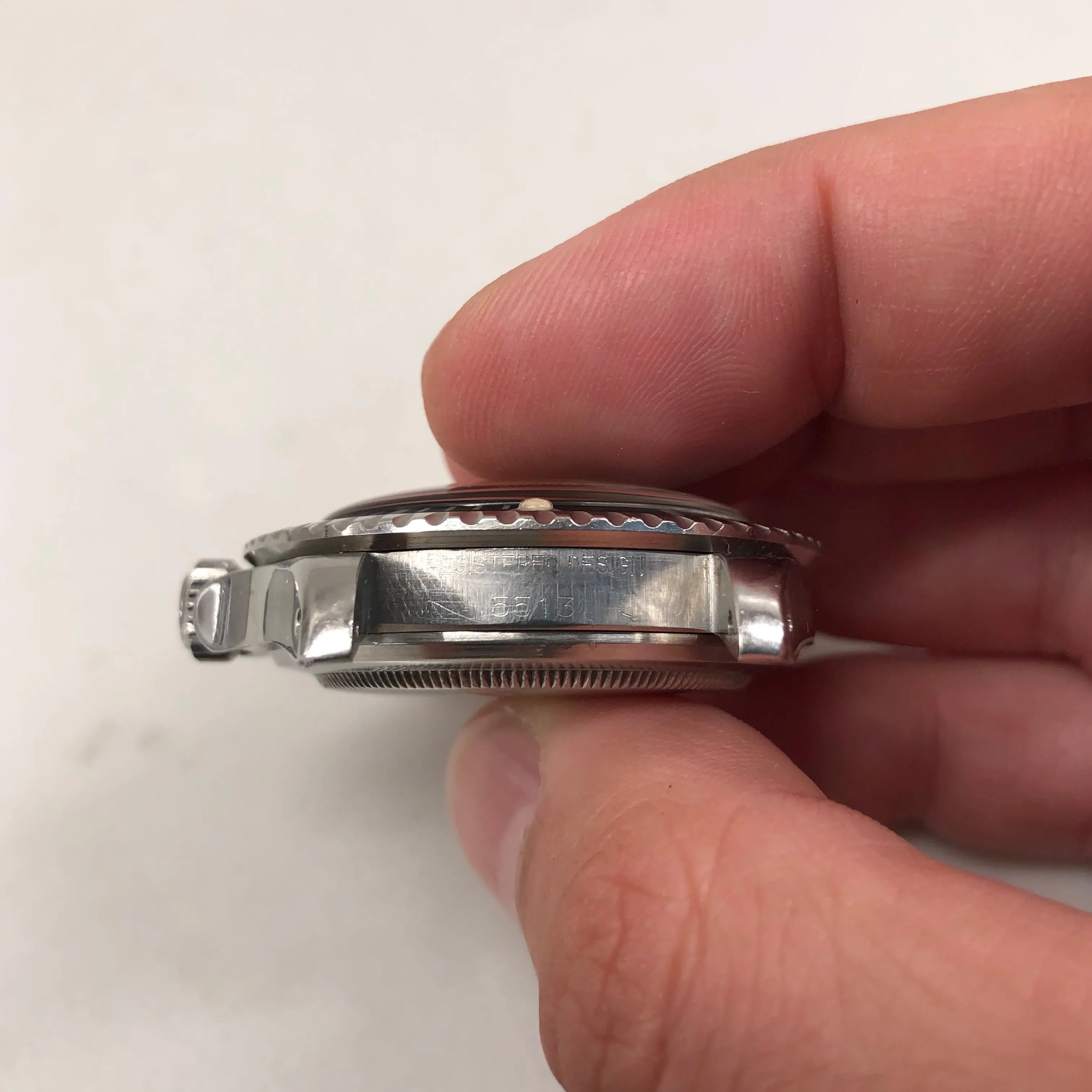 1966 Rolex Submariner 5513 Meters First Gilt Glossy Fat Font Wristwatch