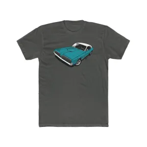 1967 Mercury Cougar Feral Cat Blue Men's Cotton Crew Tee