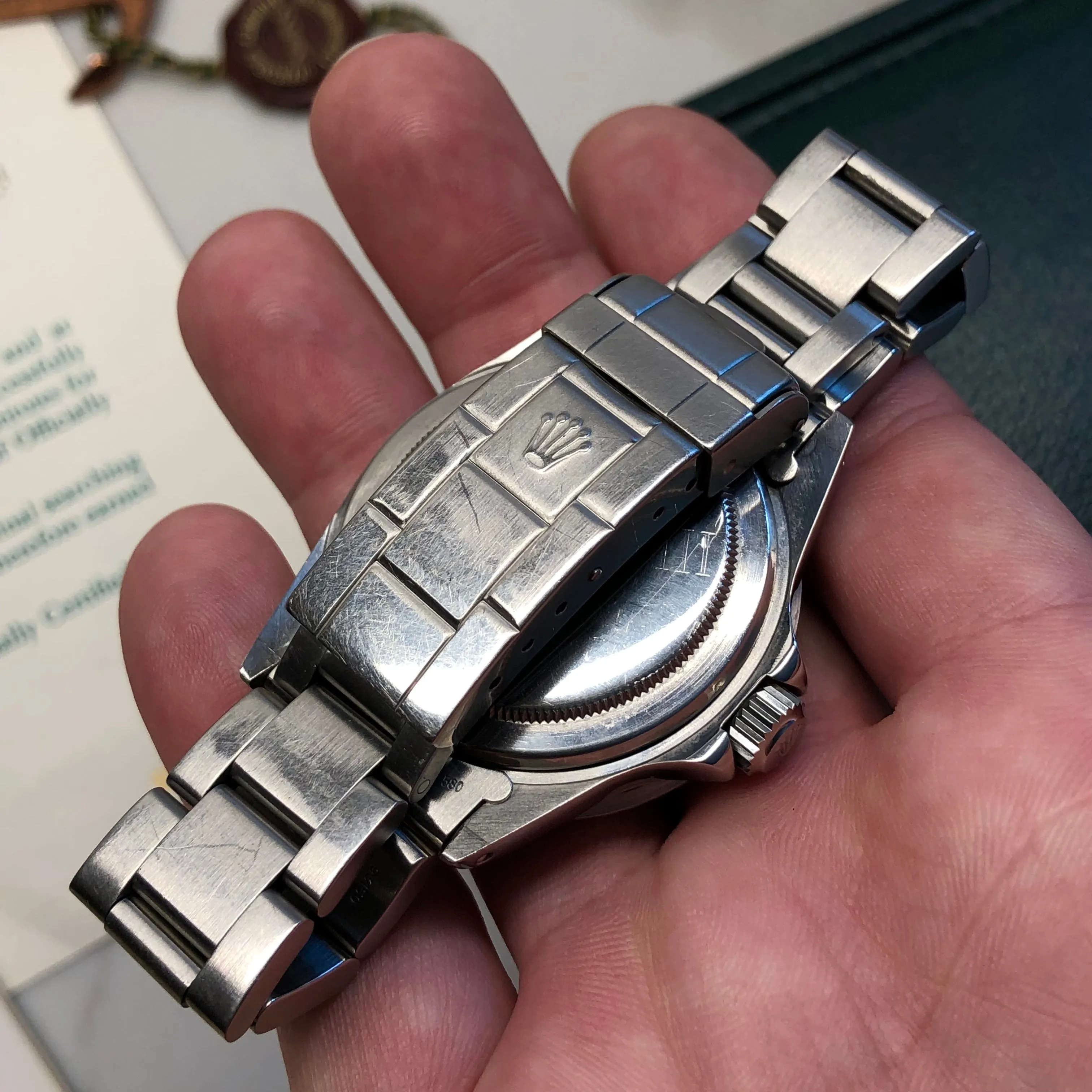 1967 Rolex Submariner 5512 Meters First Steel Wristwatch with Box Papers