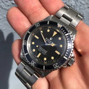 1967 Rolex Submariner 5512 Meters First Steel Wristwatch with Box Papers