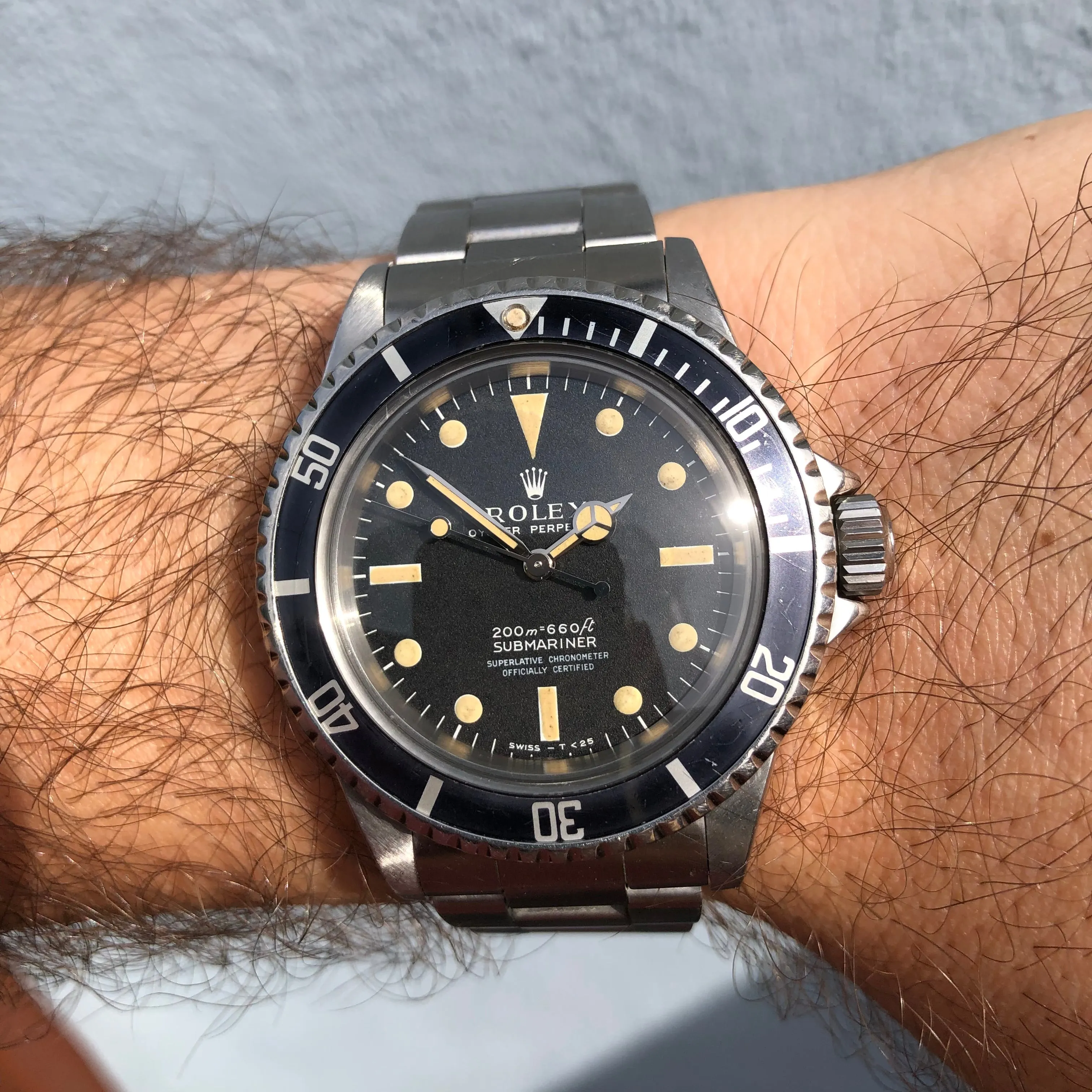 1967 Rolex Submariner 5512 Meters First Steel Wristwatch with Box Papers