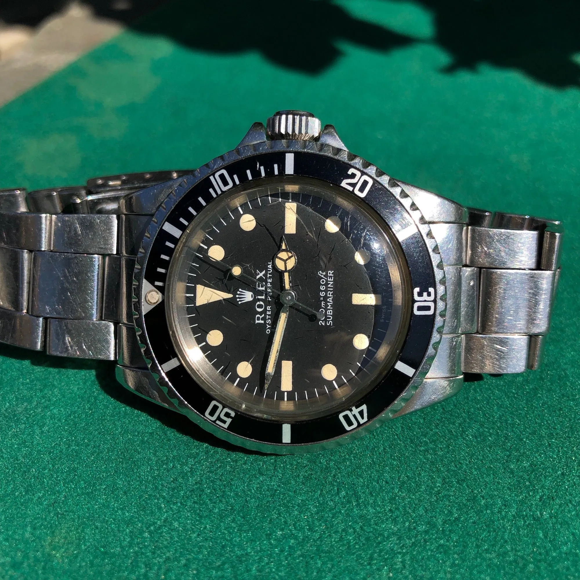 1967 Rolex Submariner 5513 Meters Frist Dial Matte Black Wristwatch Circa 1967