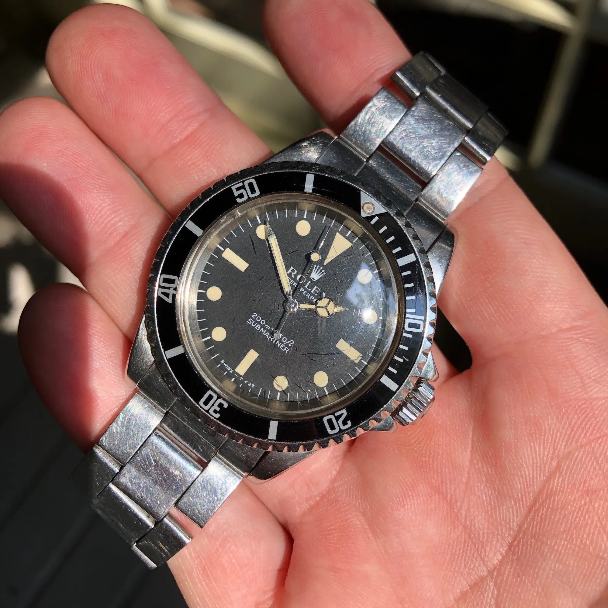 1967 Rolex Submariner 5513 Meters Frist Dial Matte Black Wristwatch Circa 1967