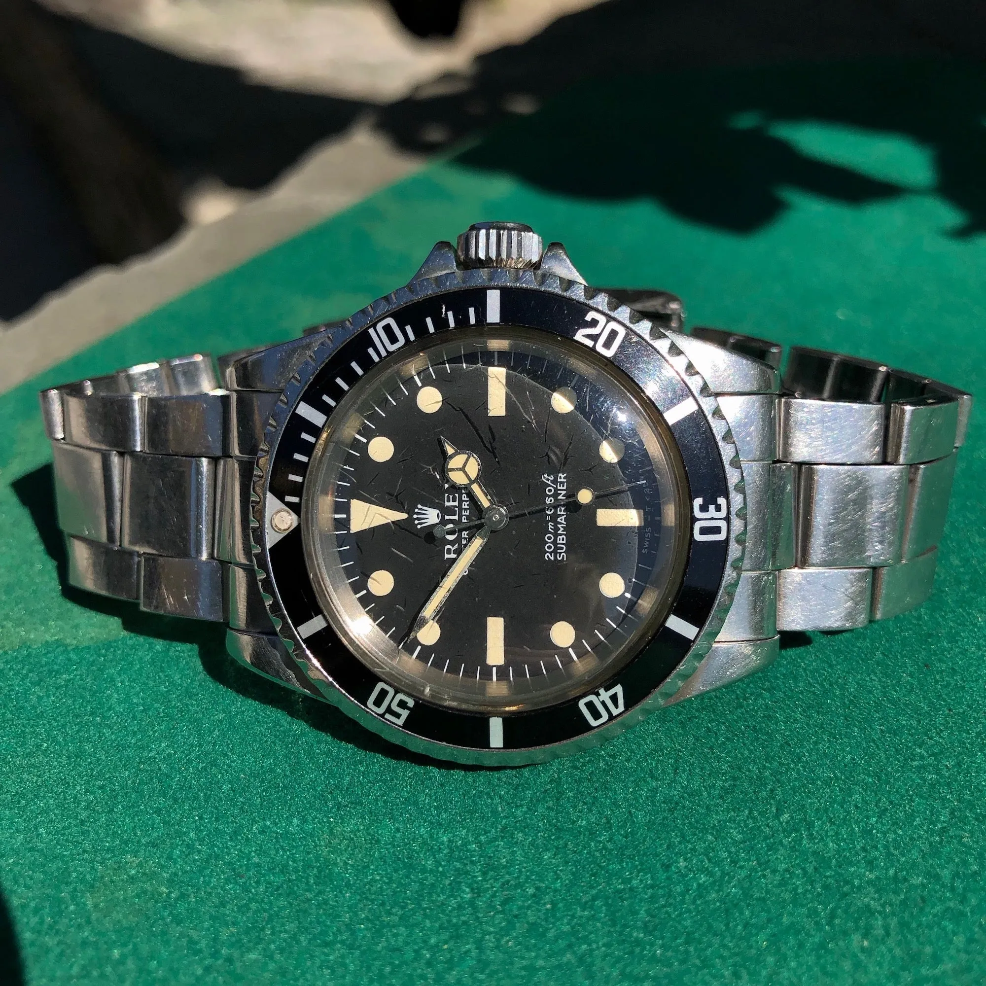 1967 Rolex Submariner 5513 Meters Frist Dial Matte Black Wristwatch Circa 1967