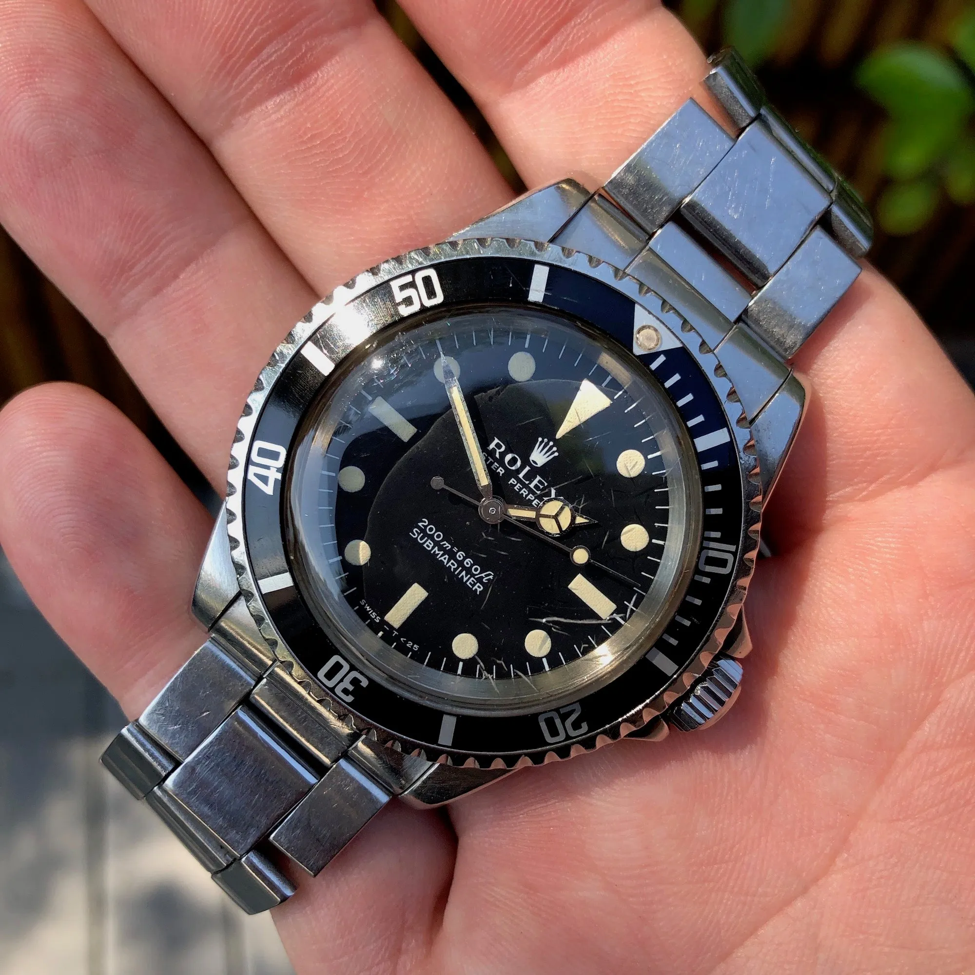 1967 Rolex Submariner 5513 Meters Frist Dial Matte Black Wristwatch Circa 1967