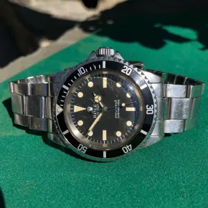1967 Rolex Submariner 5513 Meters Frist Dial Matte Black Wristwatch Circa 1967