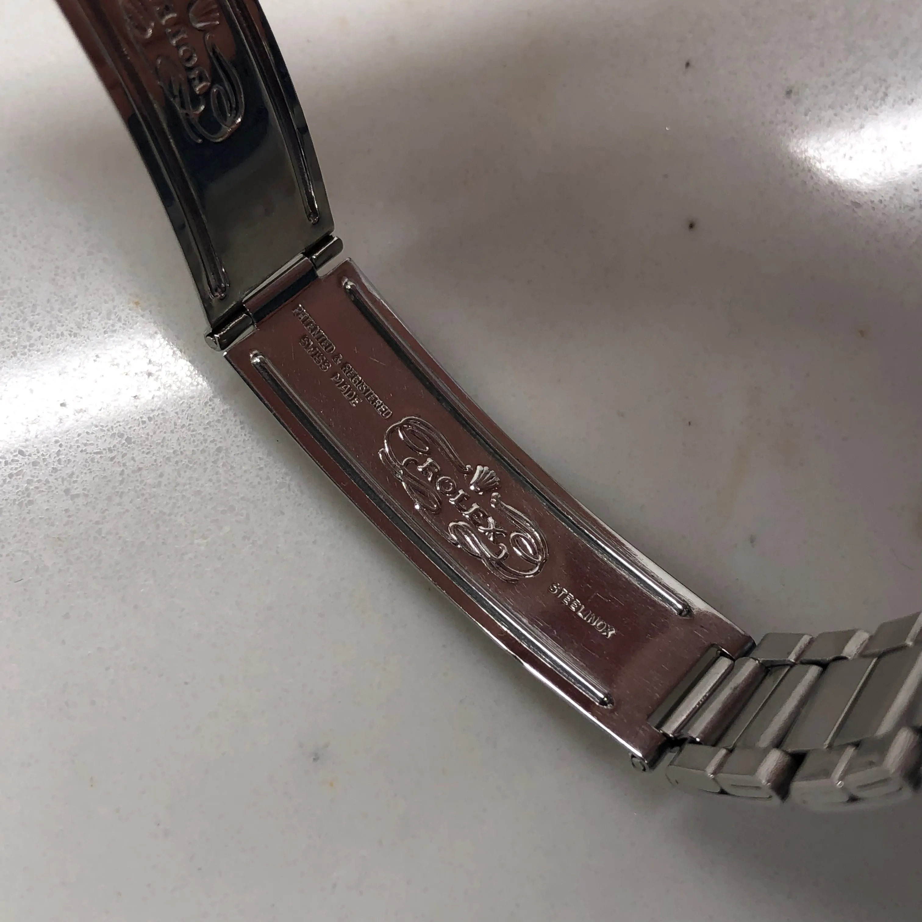 1967 Rolex Zephyr 1008 Tropical Gilt Cross Hair Dial Steel Gold Automatic Wristwatch
