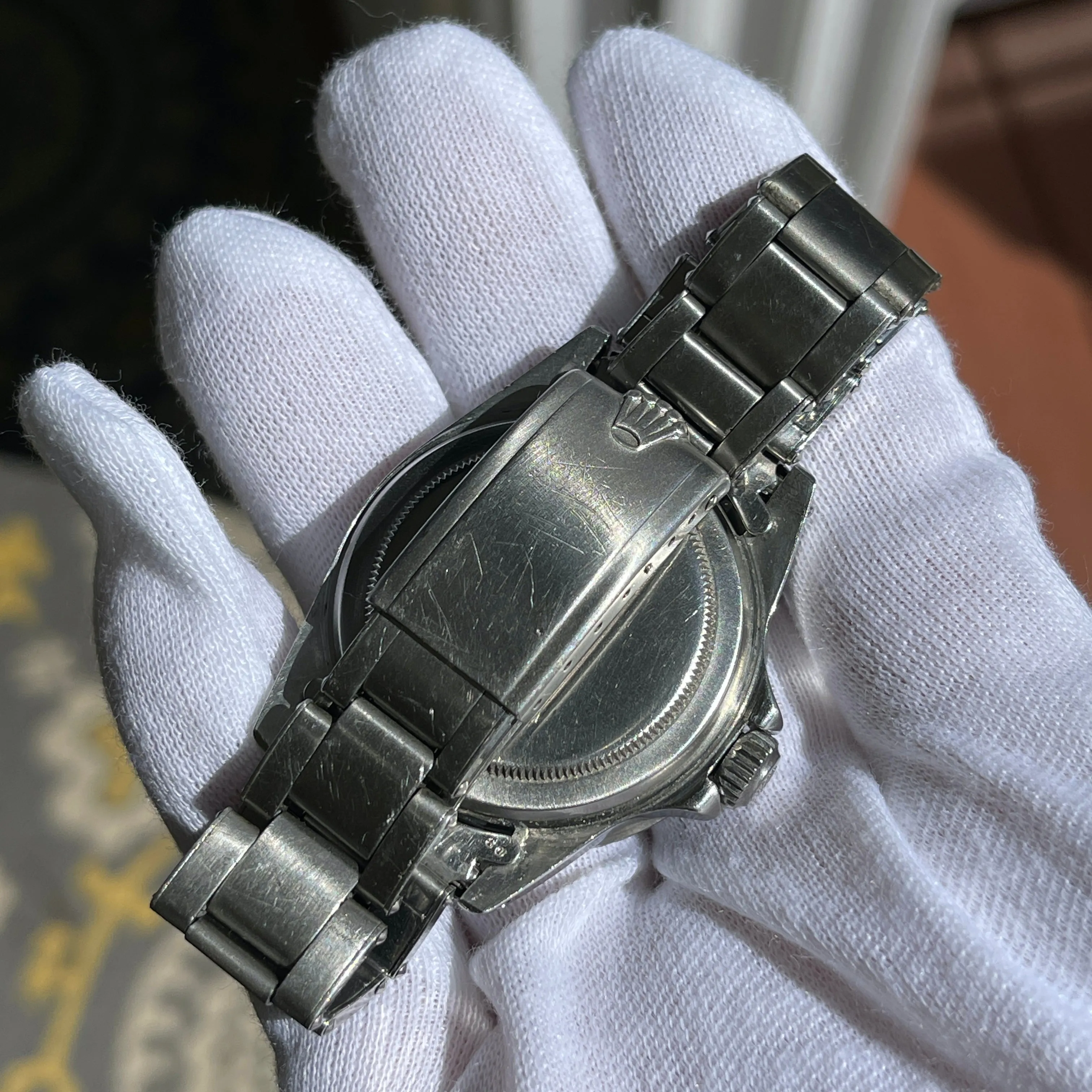 1967 Vintage Rolex Submariner 5513 Meters First Matte Black Fat Font Insert Wristwatch