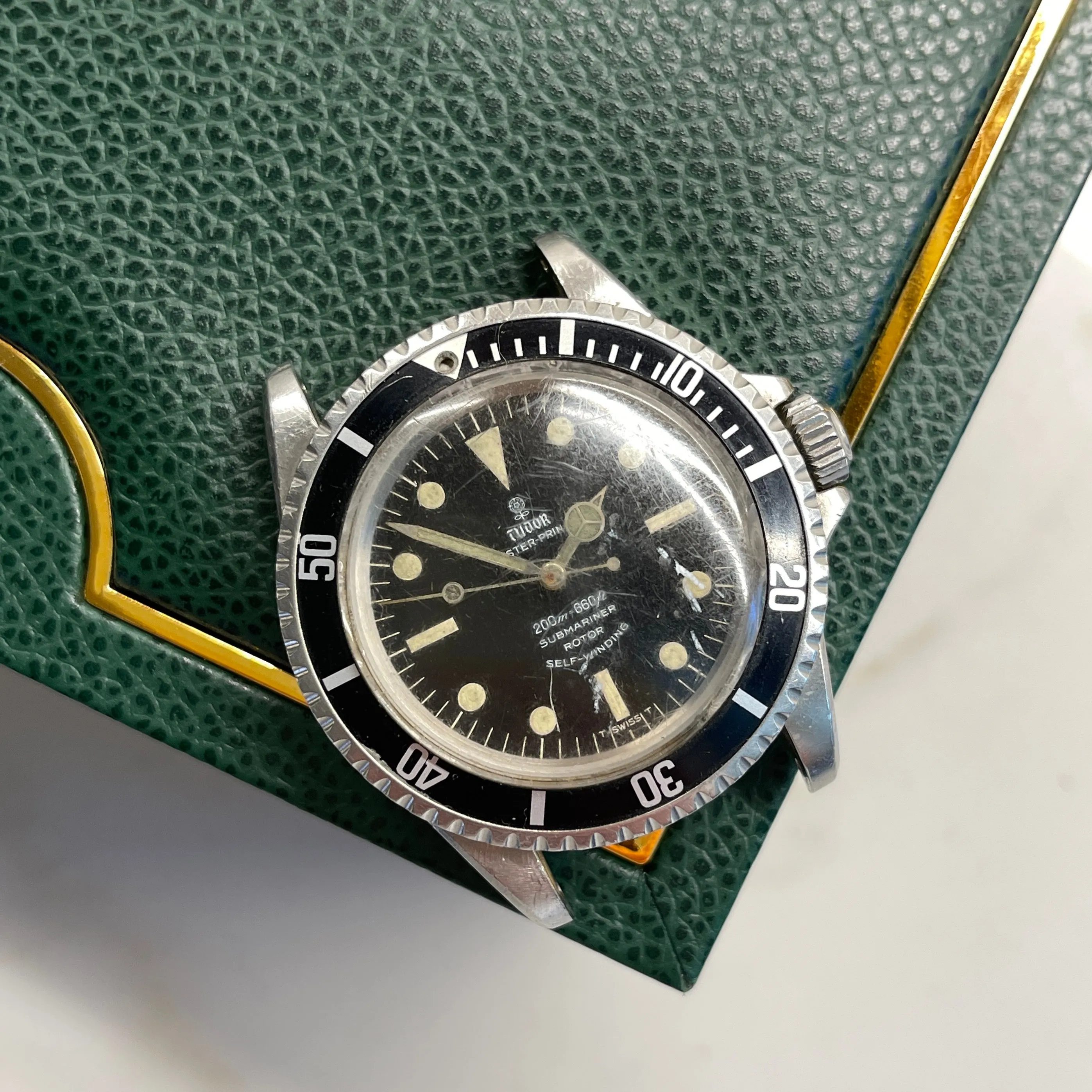 1967 Vintage Tudor Submariner 7928 Oyster Prince Small Rose Automatic Fat Font Wristwatch "Barn Find"