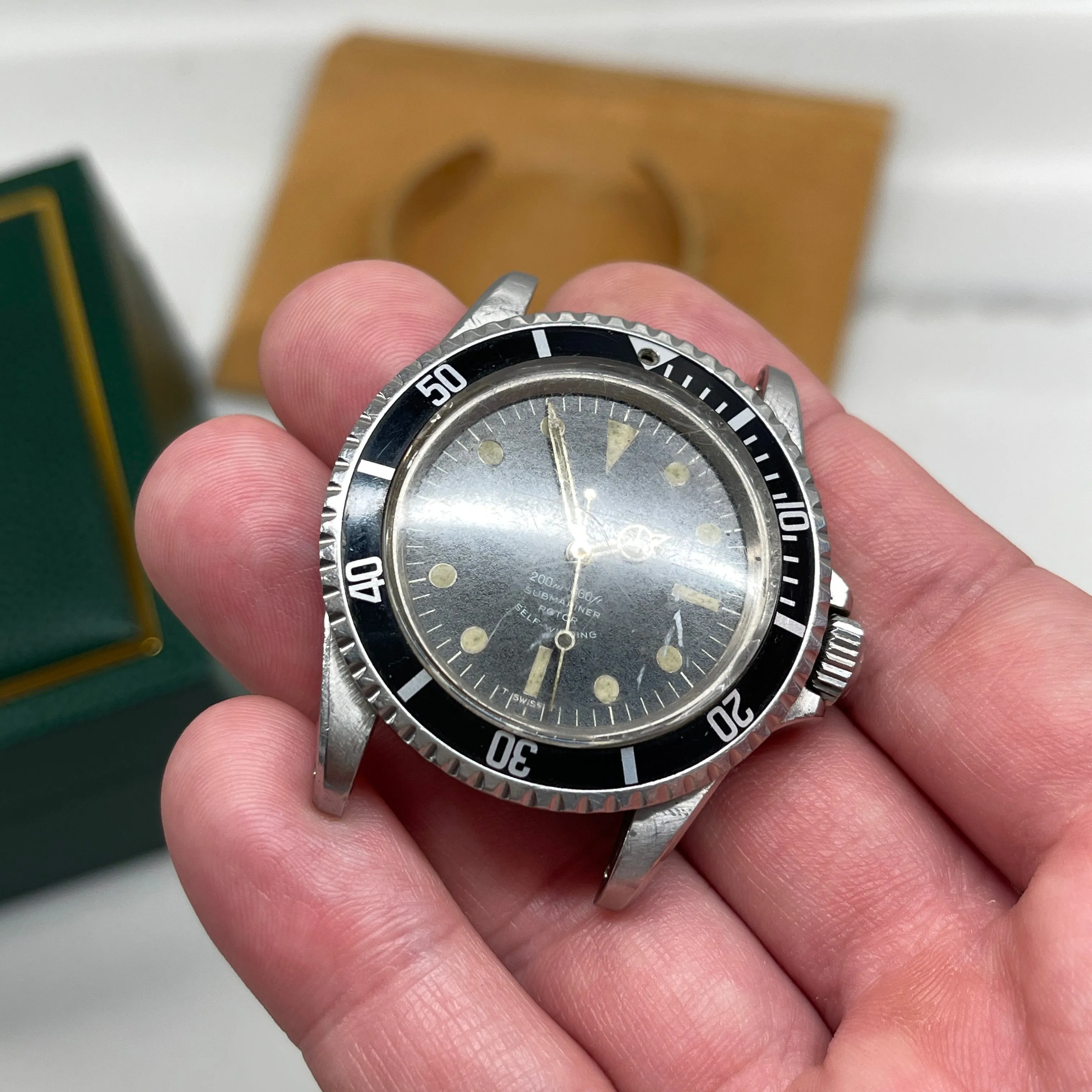 1967 Vintage Tudor Submariner 7928 Oyster Prince Small Rose Automatic Fat Font Wristwatch "Barn Find"