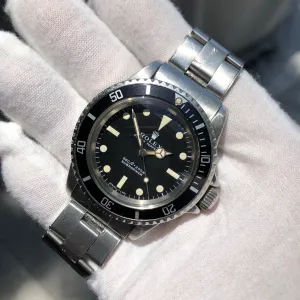 1968 Rolex Submariner 5513 Matte Black Non Serif Dial Wristwatch Circa 1968