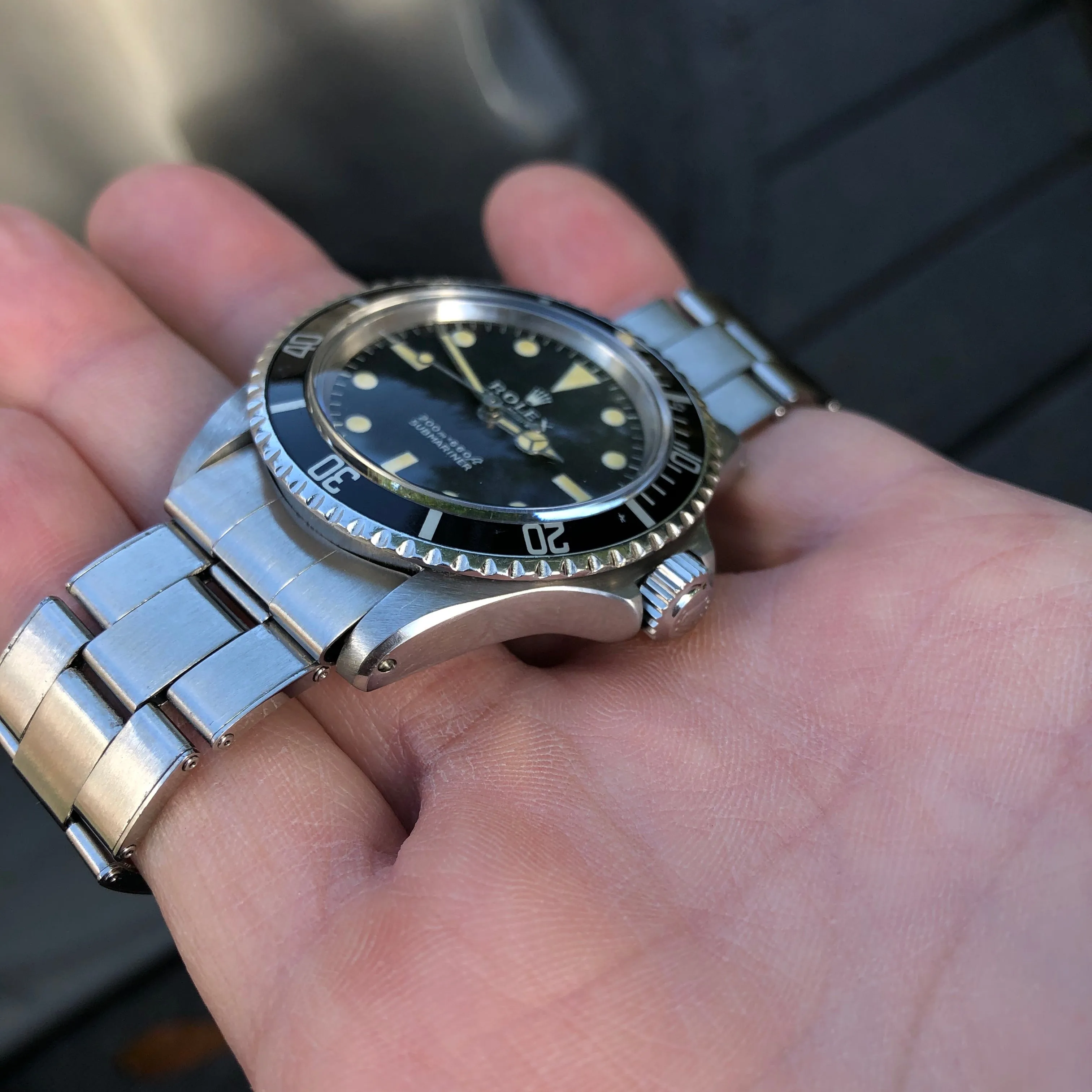 1968 Rolex Submariner 5513 Meters First Dial Matte Black Wristwatch Box Papers